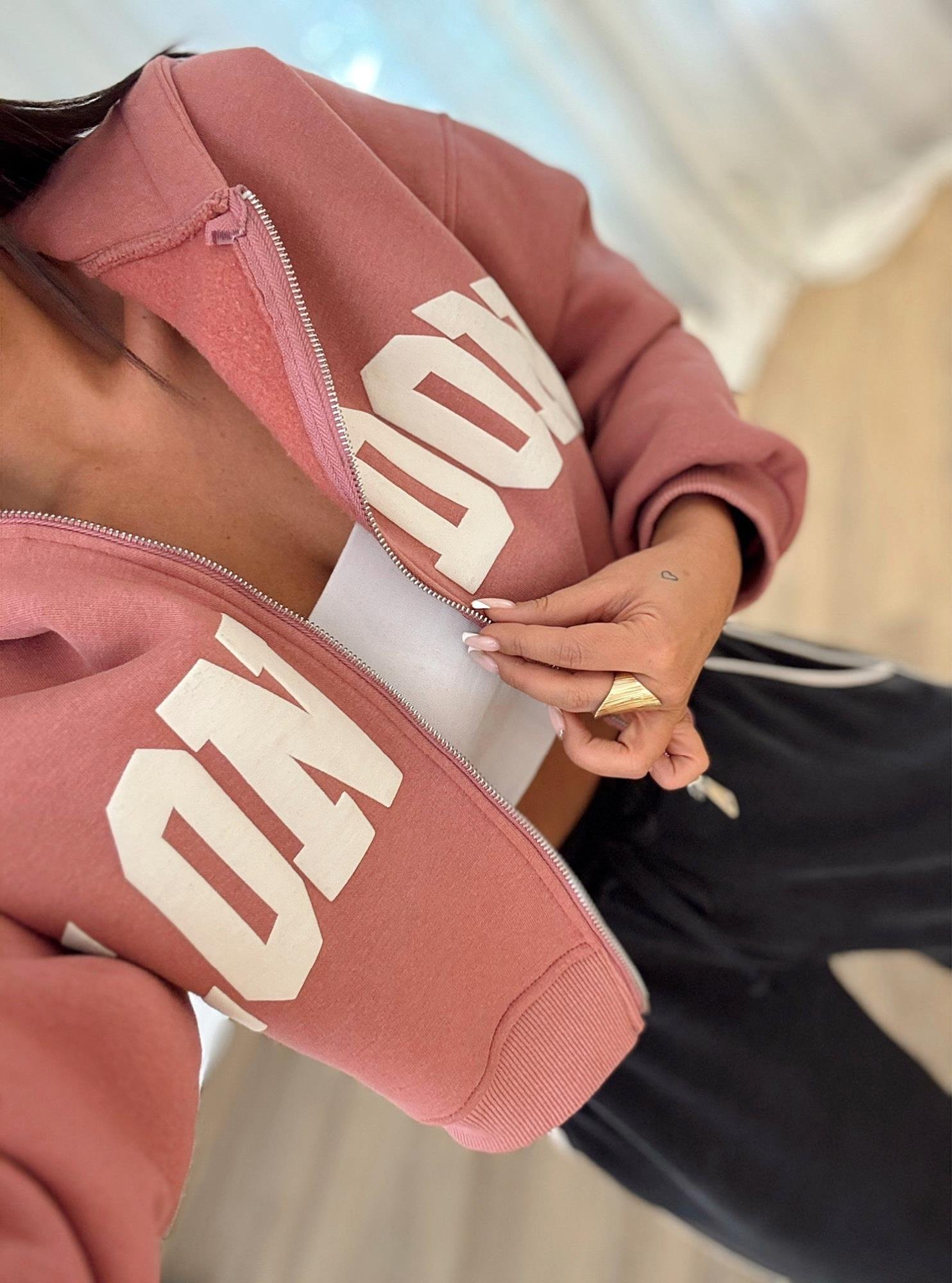 Z.a Kapişonlu Pembe Sweat