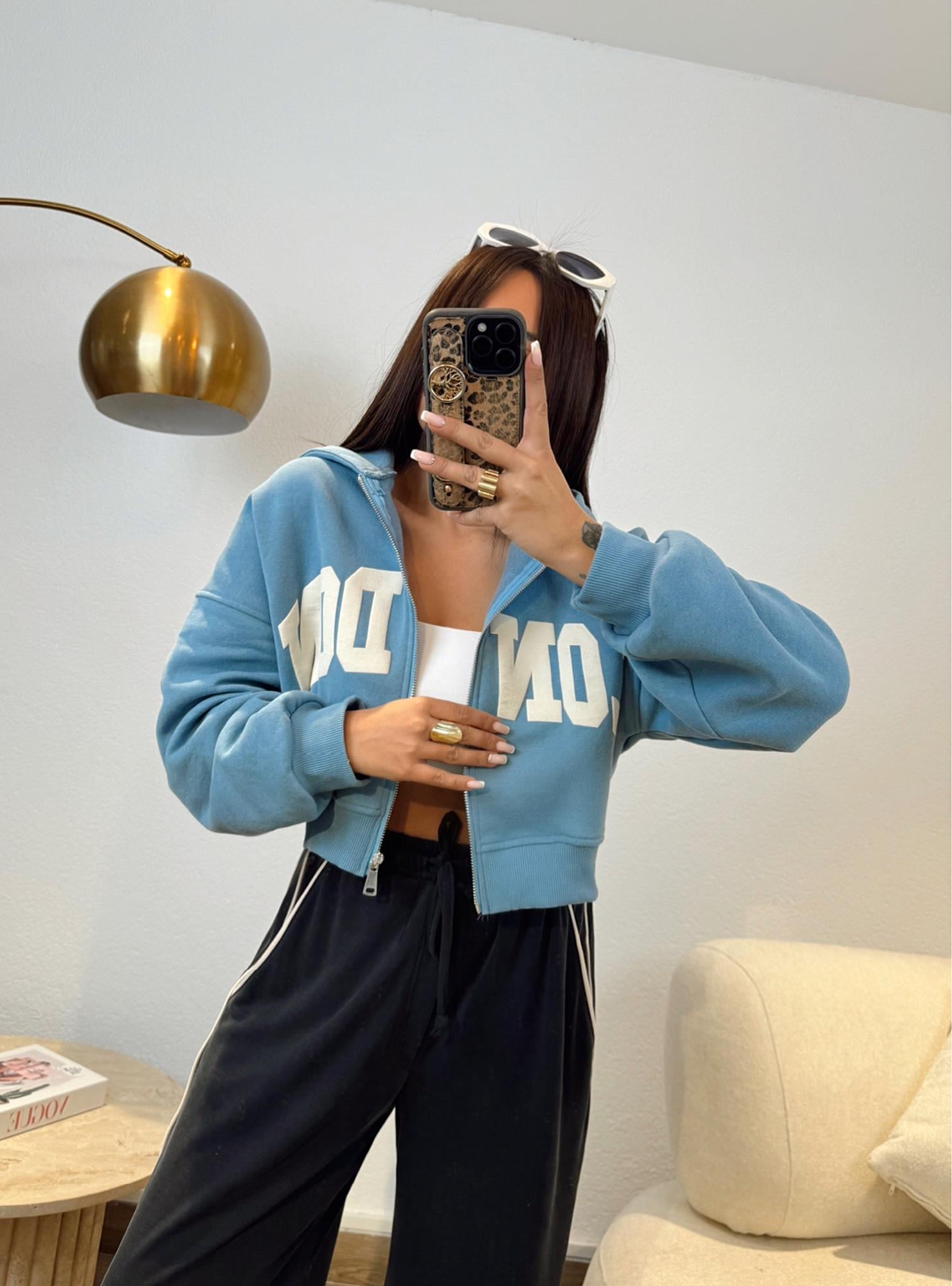 Z.a Kapişonlu Mavi Sweat