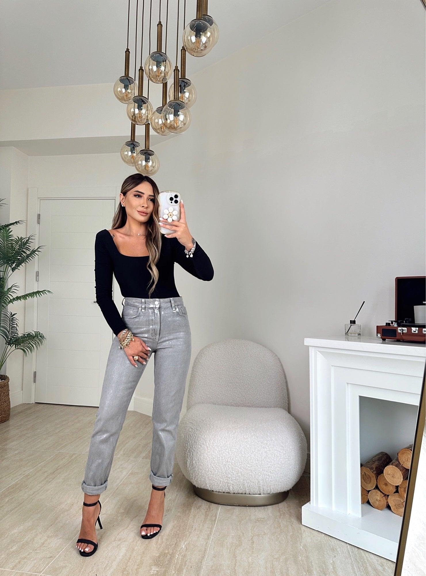 Z.A Silver Kaplama Mom Jean