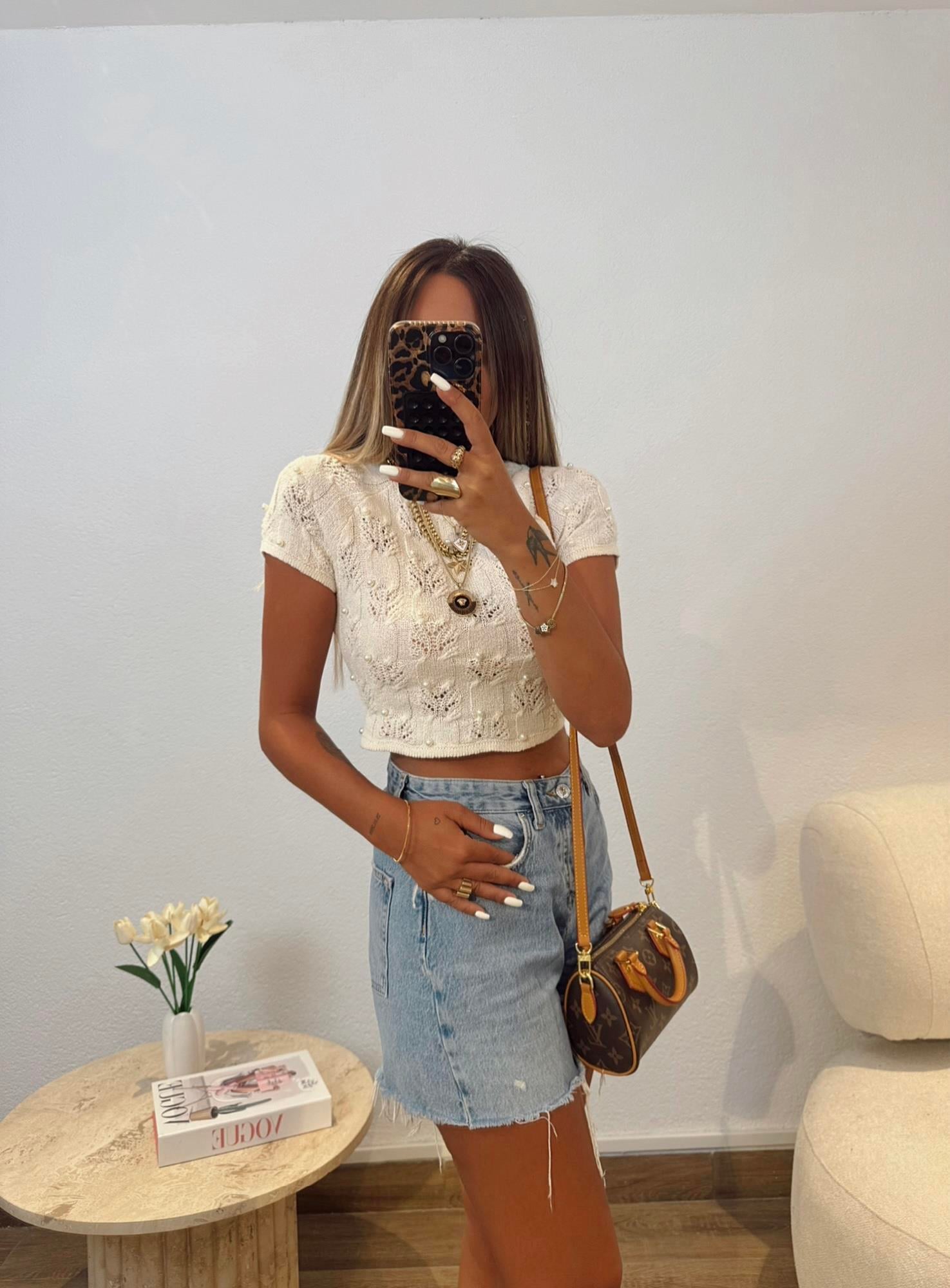 Z.a İncili Triko Crop