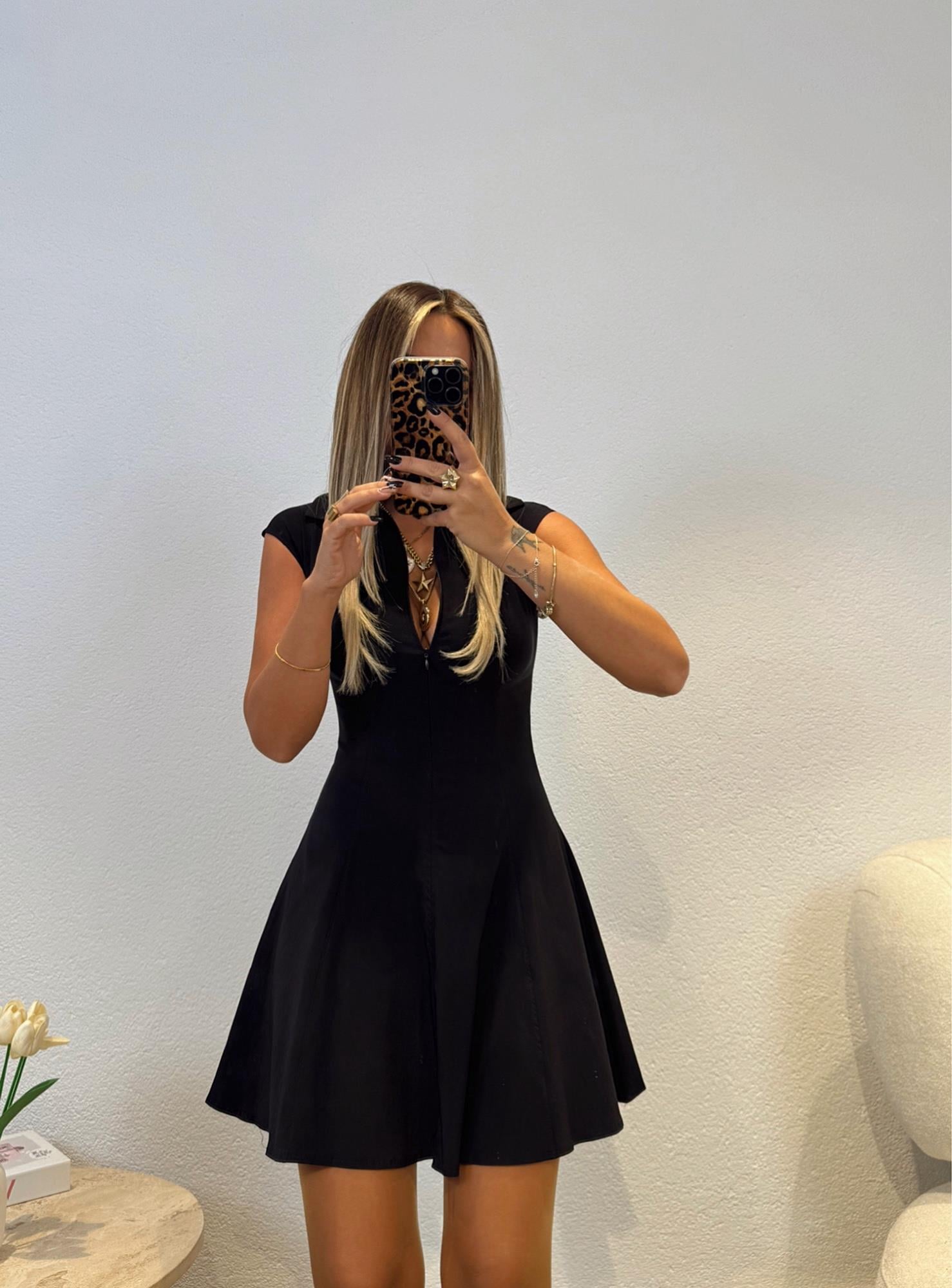 Z.a Fermuarlı Mini Çan Elbise