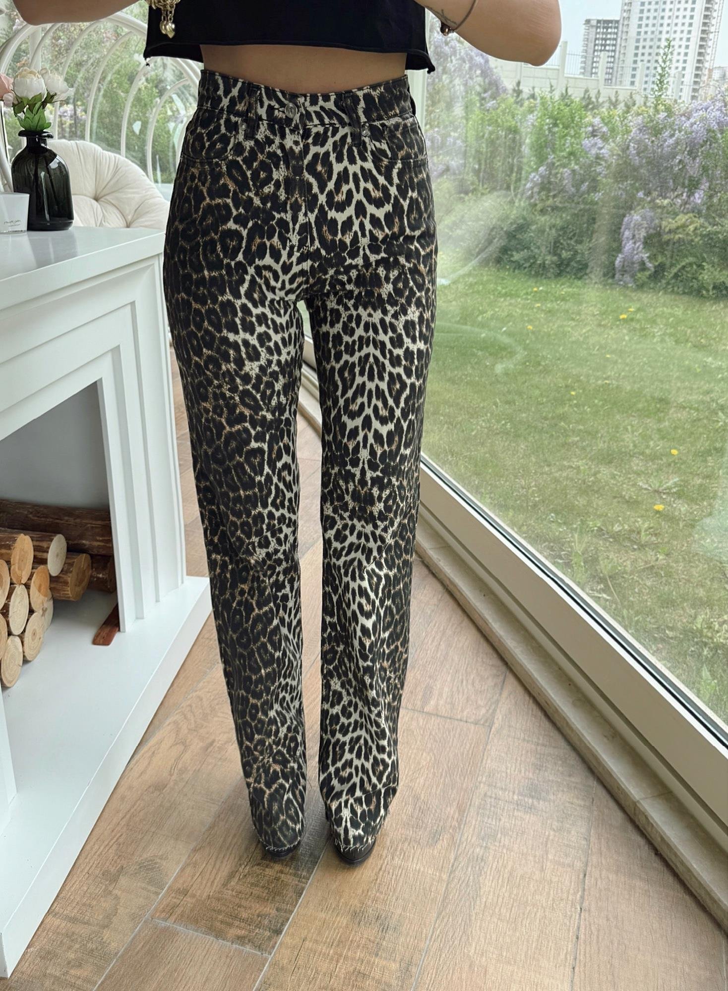 Z.A Leopar Desen Palazzo Jean