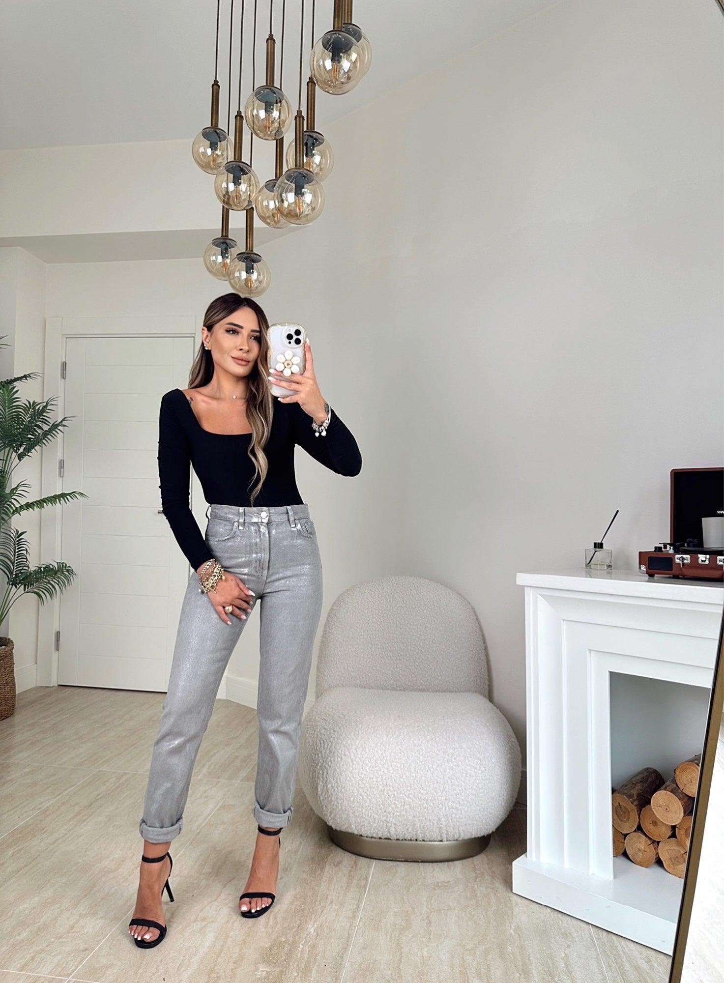 Z.A Silver Kaplama Mom Jean