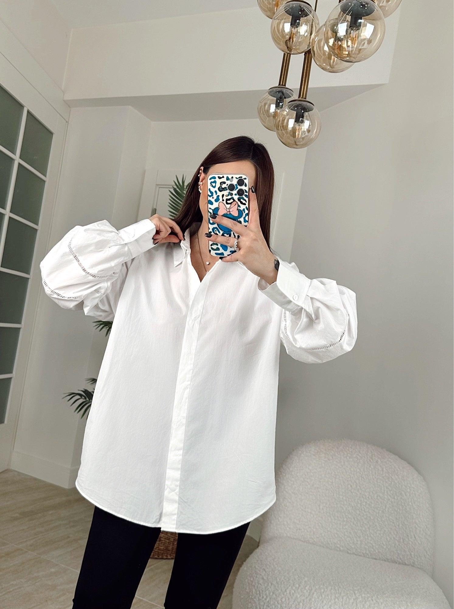 Z.A Balon Kol Oversize Poplin Gömlek