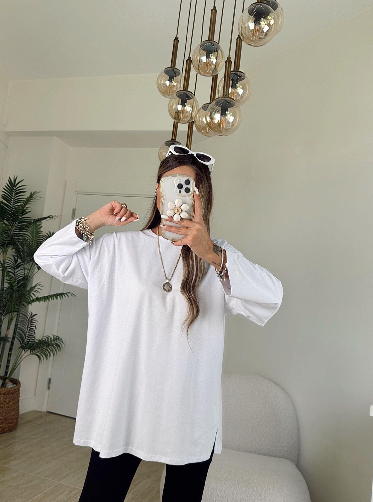 Z.A Oversize Beyaz Basic