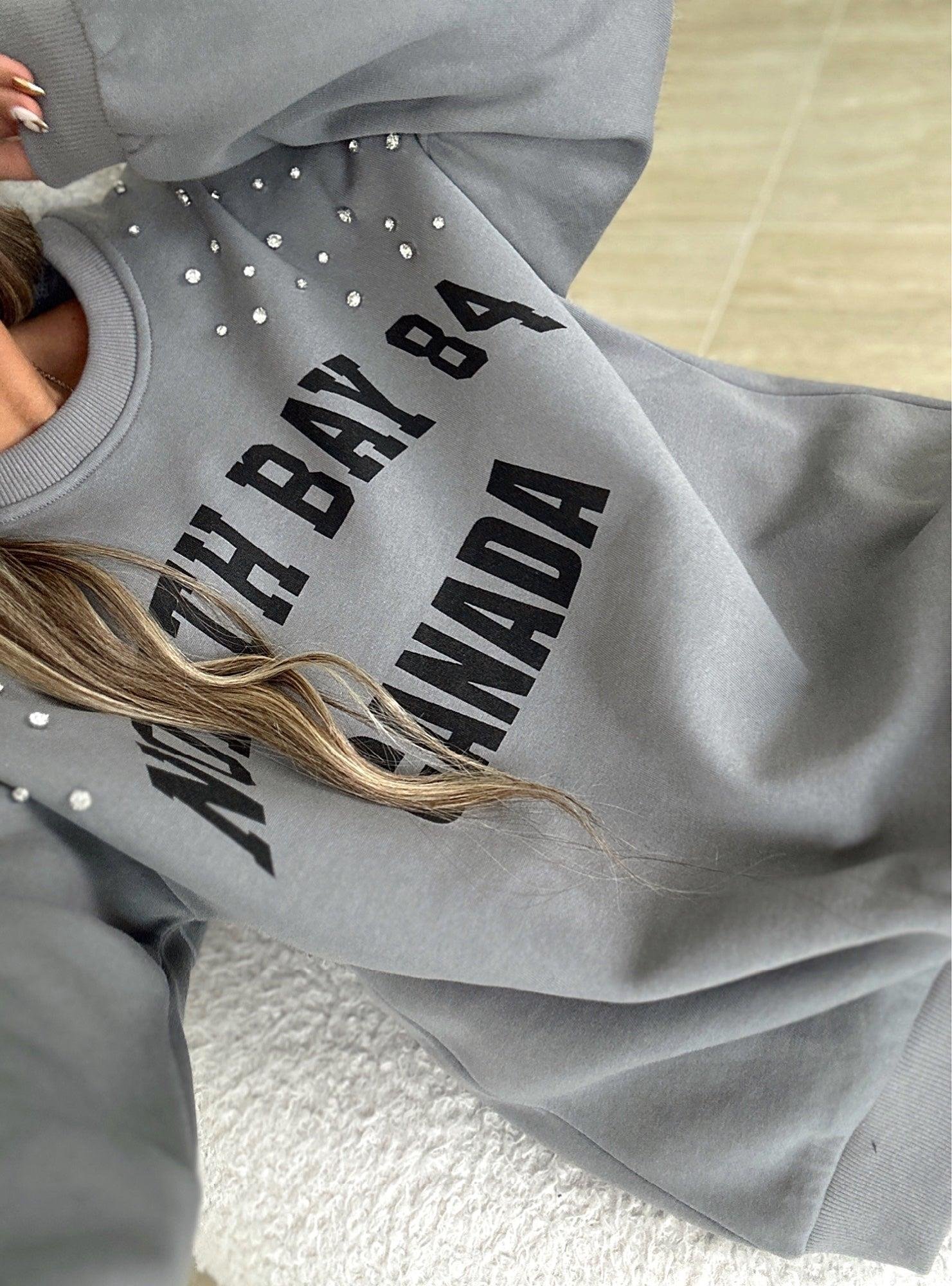 Z.A Yıkamalı Taşlı Oversize Sweatshirt