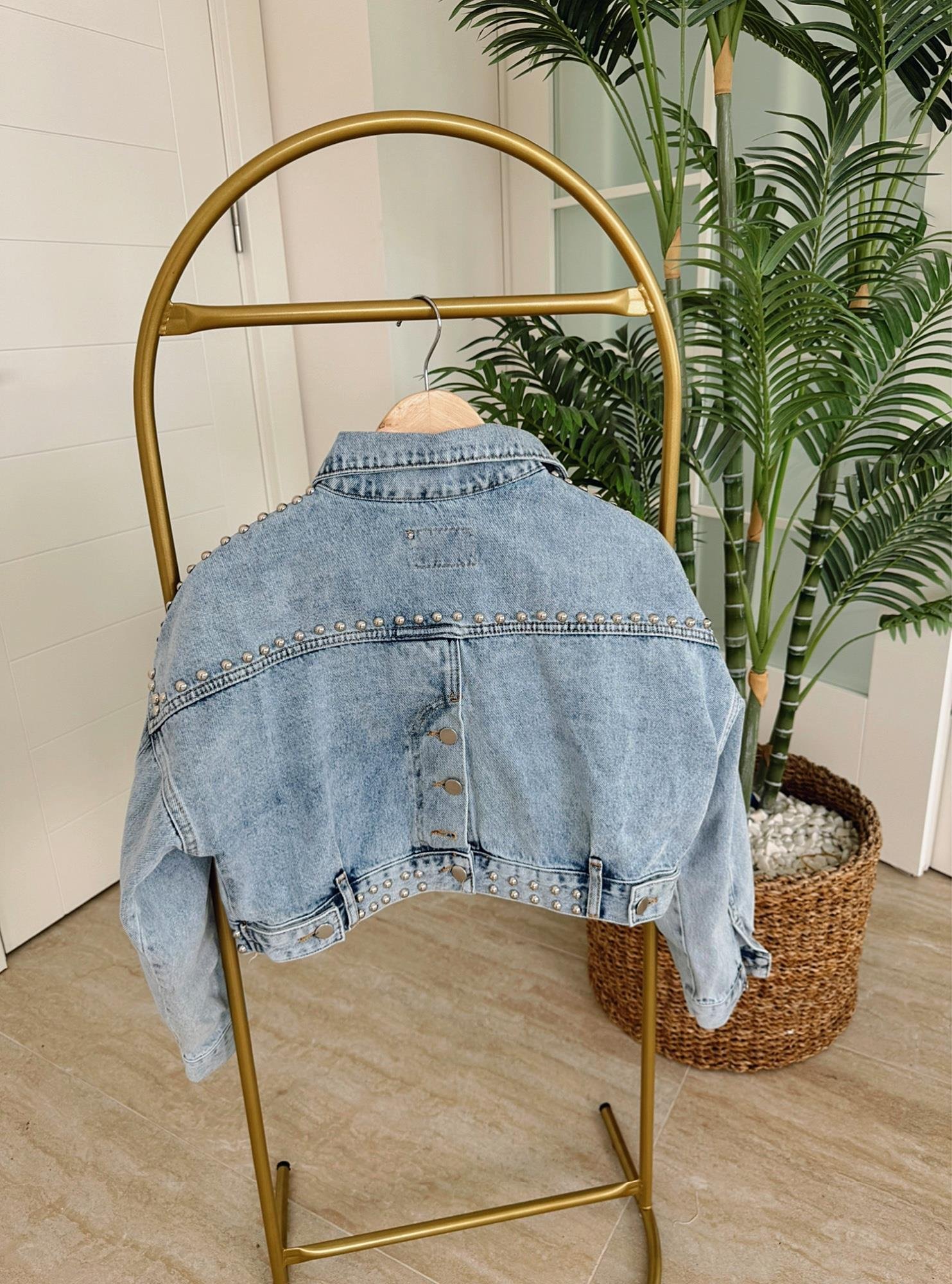 Zımba Detay Crop Jean Ceket