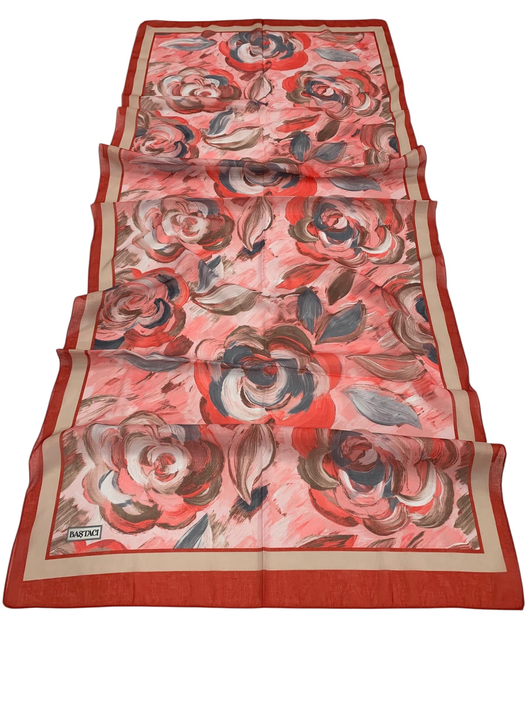 BAŞTACI SOFT BATİK 0343 KIRMIZI ŞAL