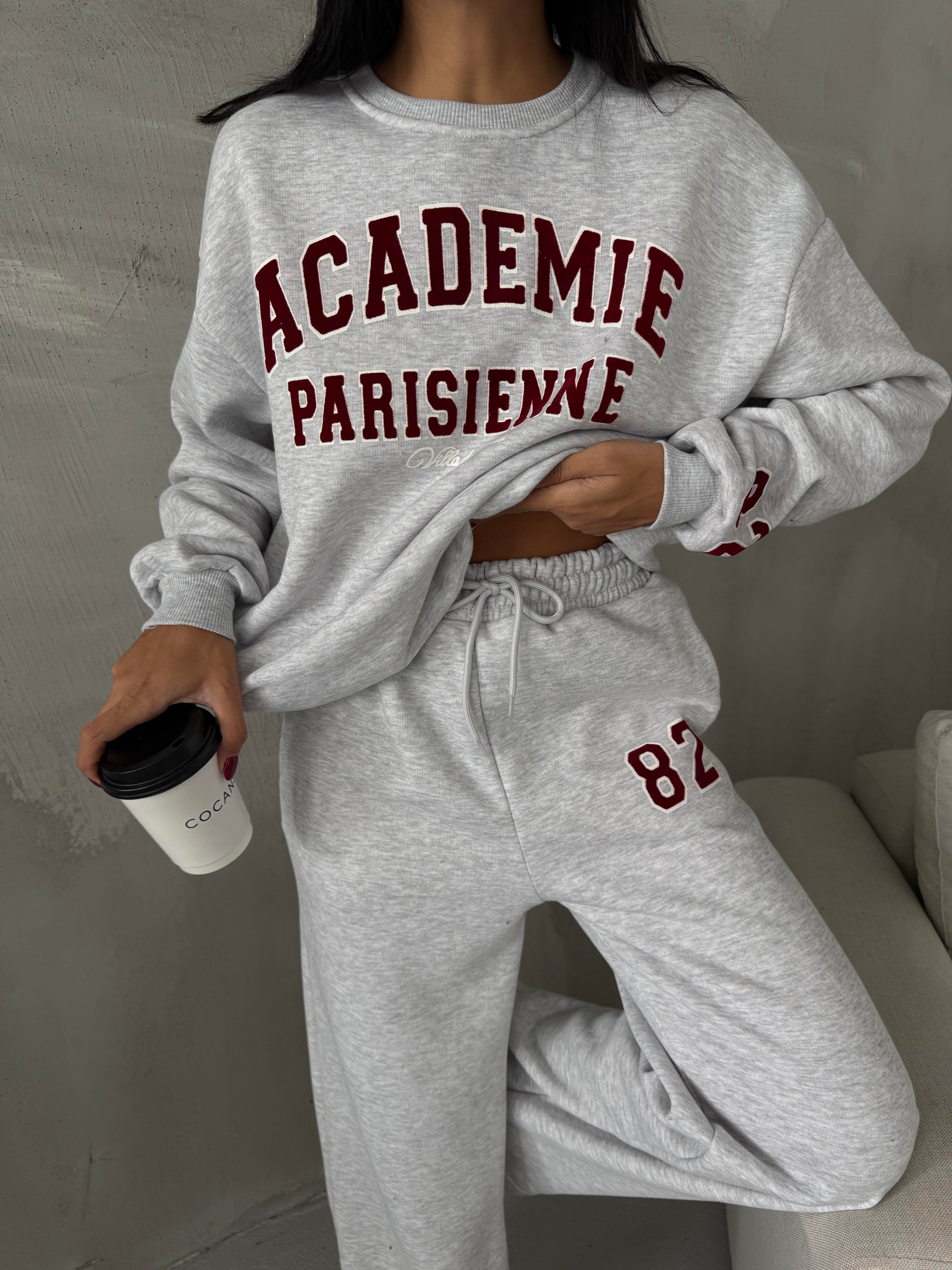 ACADEMY MARKA MUADİLİ BASKILI TAKIM GRİ