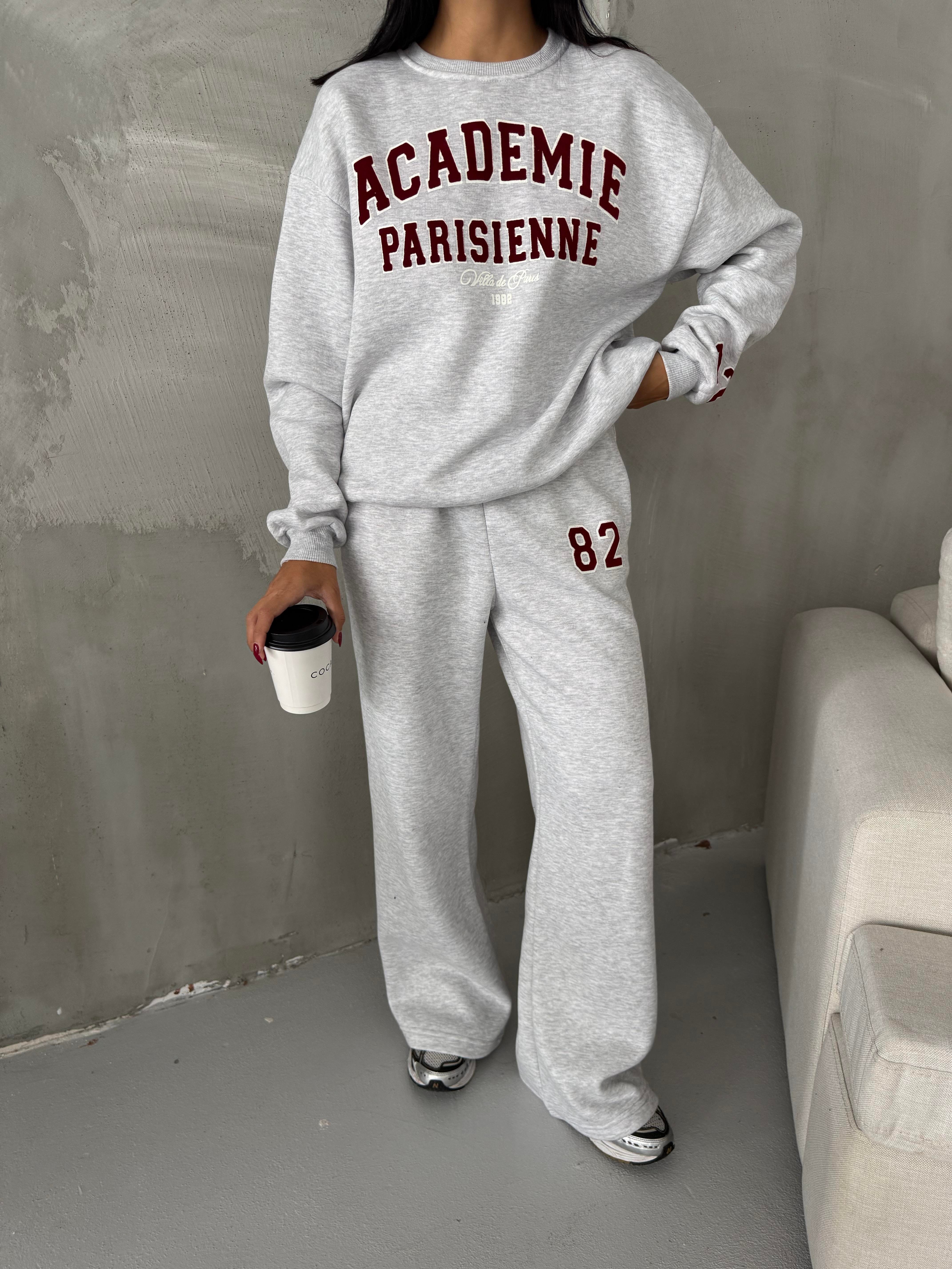 ACADEMY MARKA MUADİLİ BASKILI TAKIM GRİ