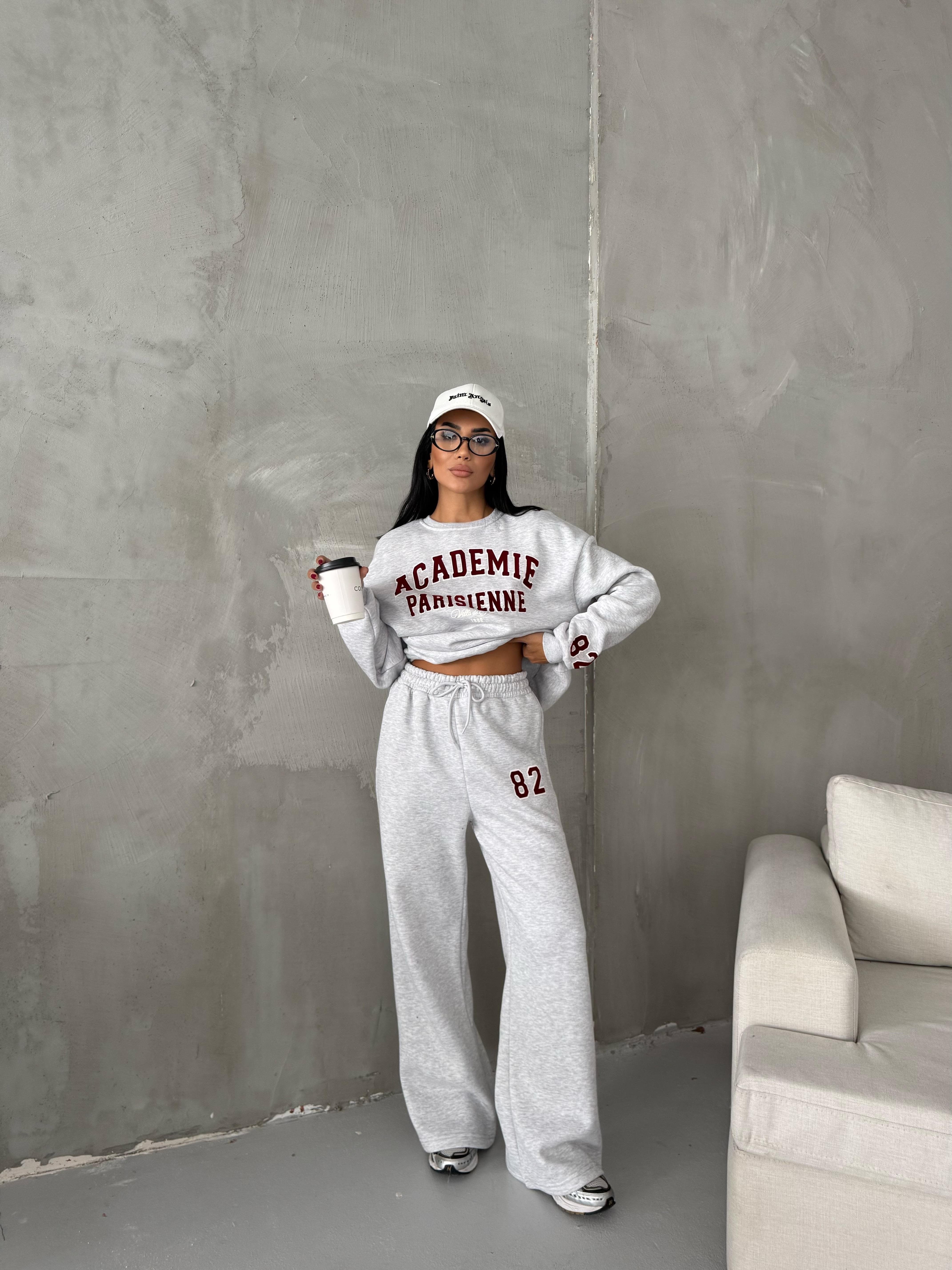 ACADEMY MARKA MUADİLİ BASKILI TAKIM GRİ