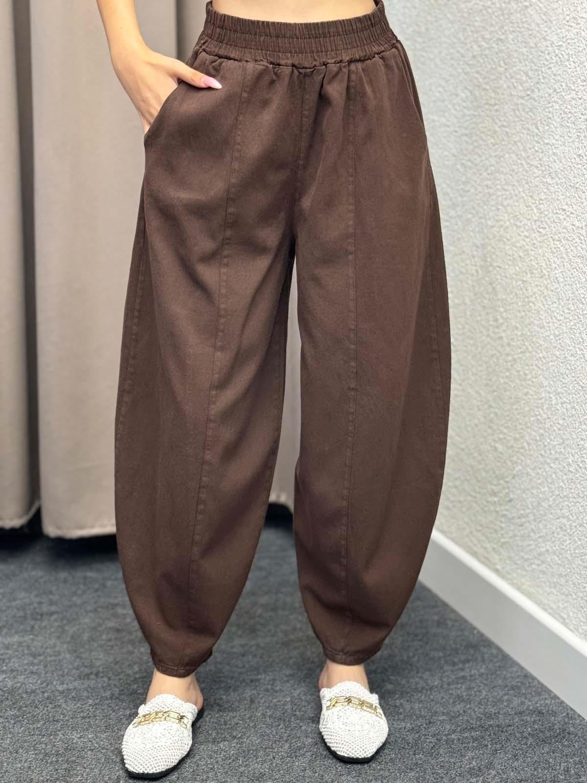 Alaaddin Kahve Keten Gabardin Şalvar