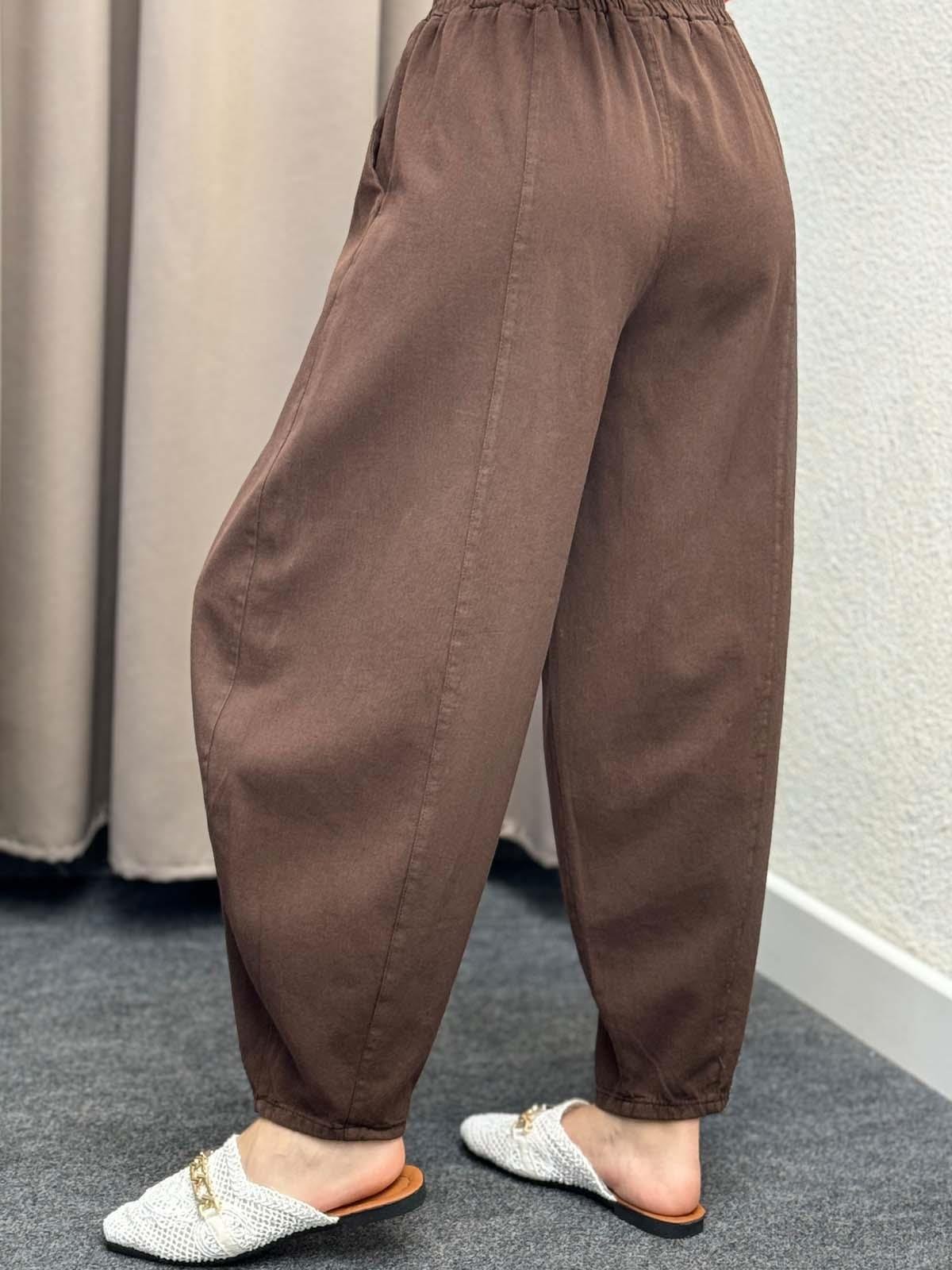 Alaaddin Kahve Keten Gabardin Şalvar