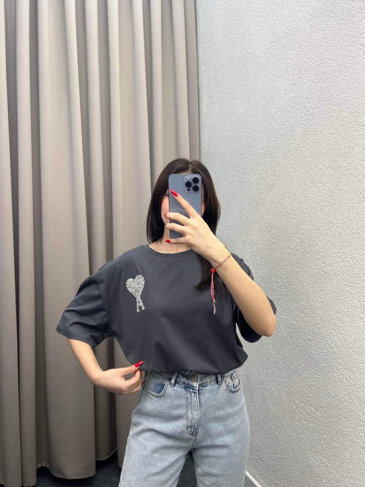 Ami Antrasit Oversize Tshirt