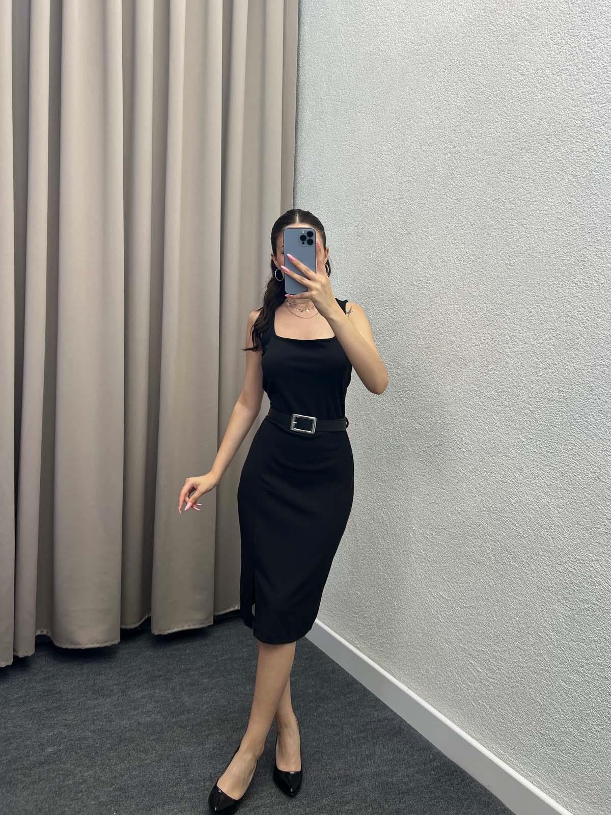 Astennu Kaşkorse Siyah Elbise 