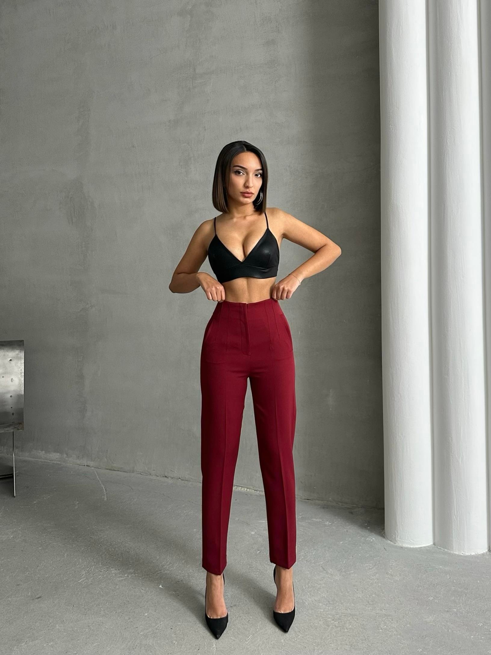 ATLAS KUMAŞ MARKA MUADİLİ FLOTALI PANTOLON BORDO