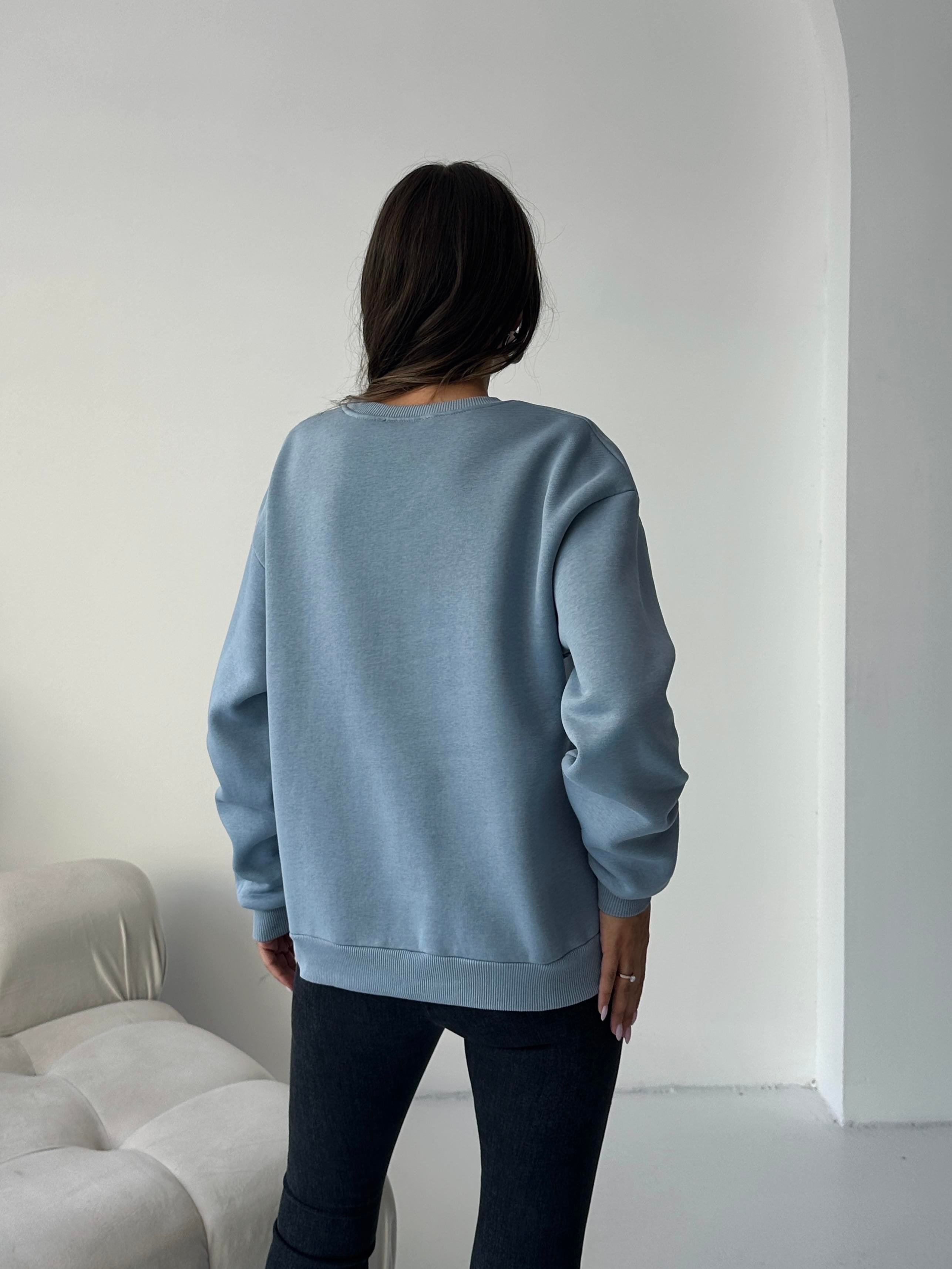 B.YAKA OVERSİZE KALIP SWEATSHIRT GRİ