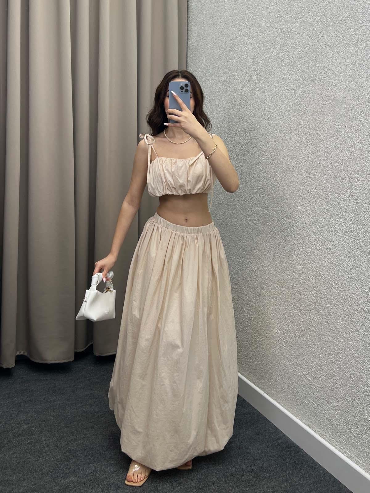 Balon Crop ve Etek Takım