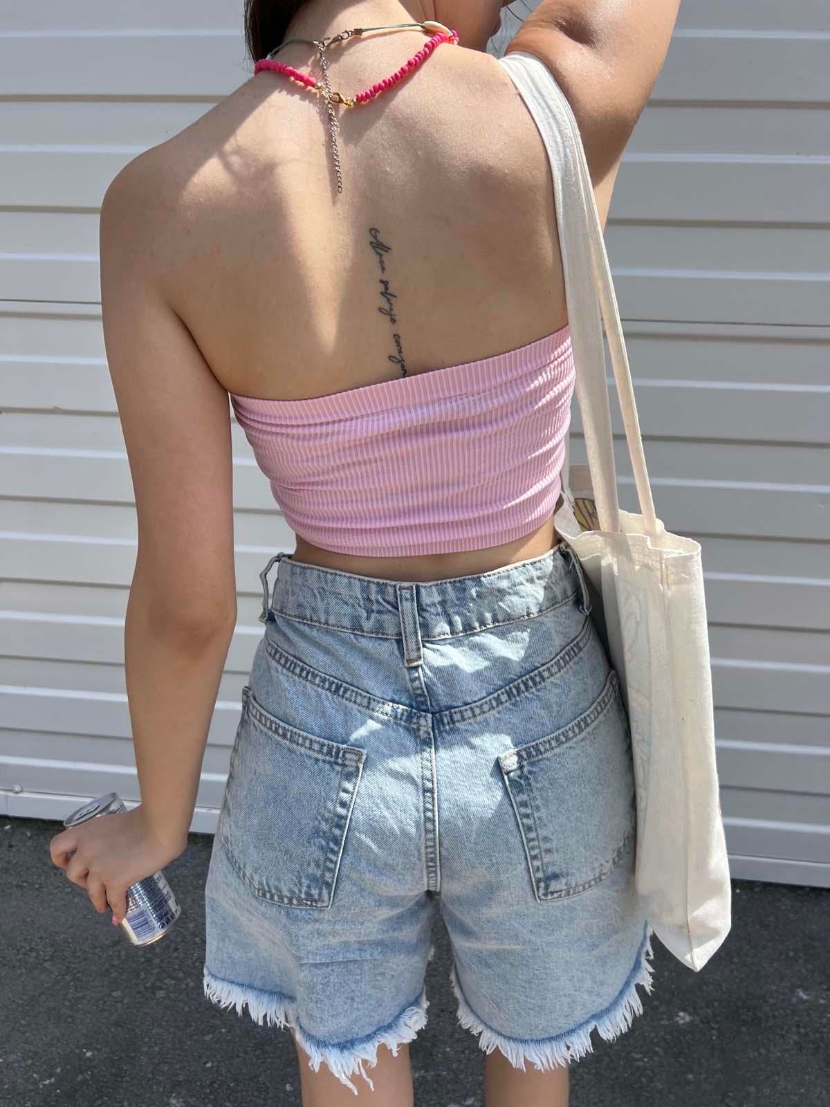 BF Püsküllü Light Mom Kot Şort