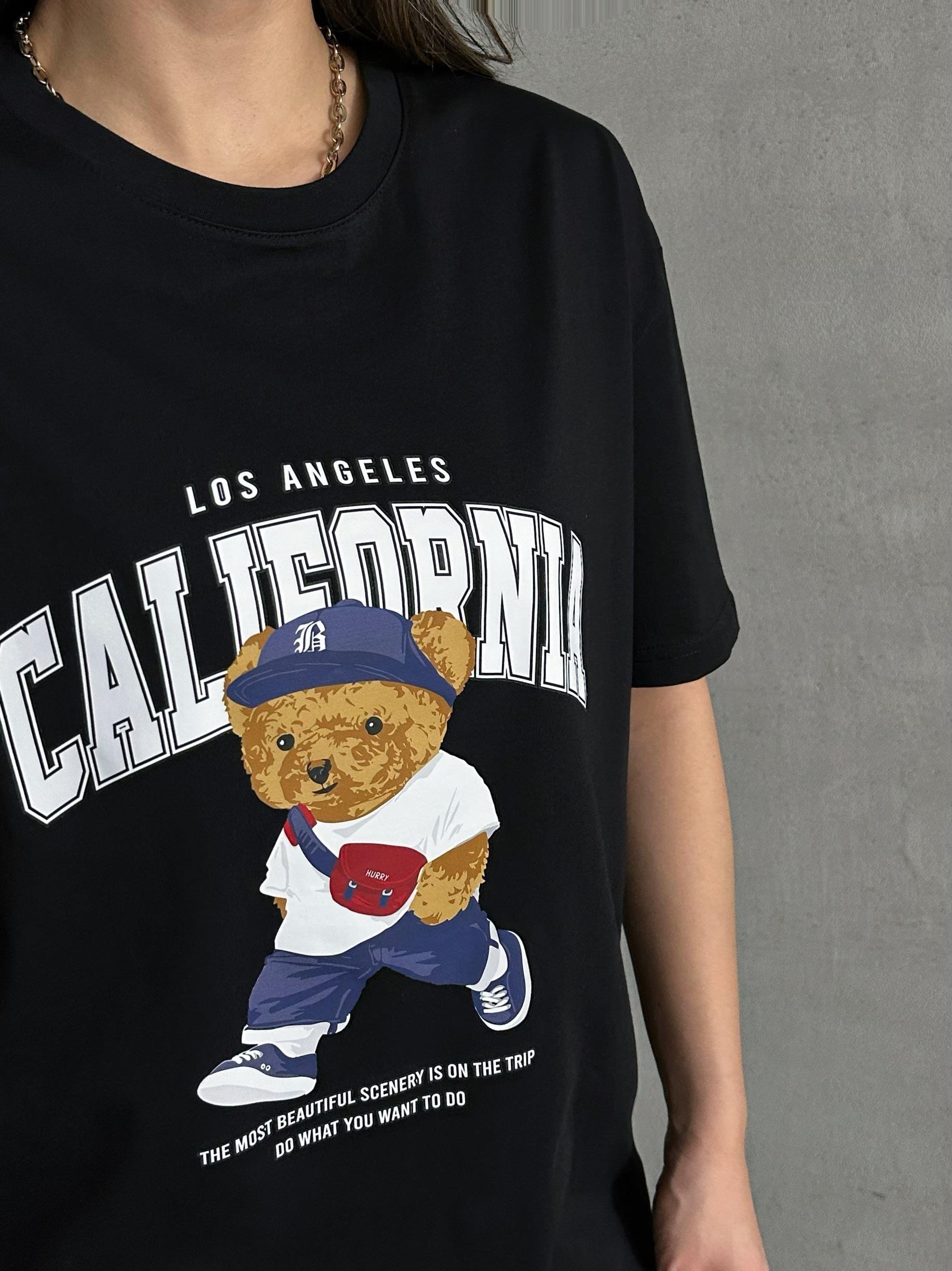 CALİFORNIA BASKILI TİŞÖRT SİYAH