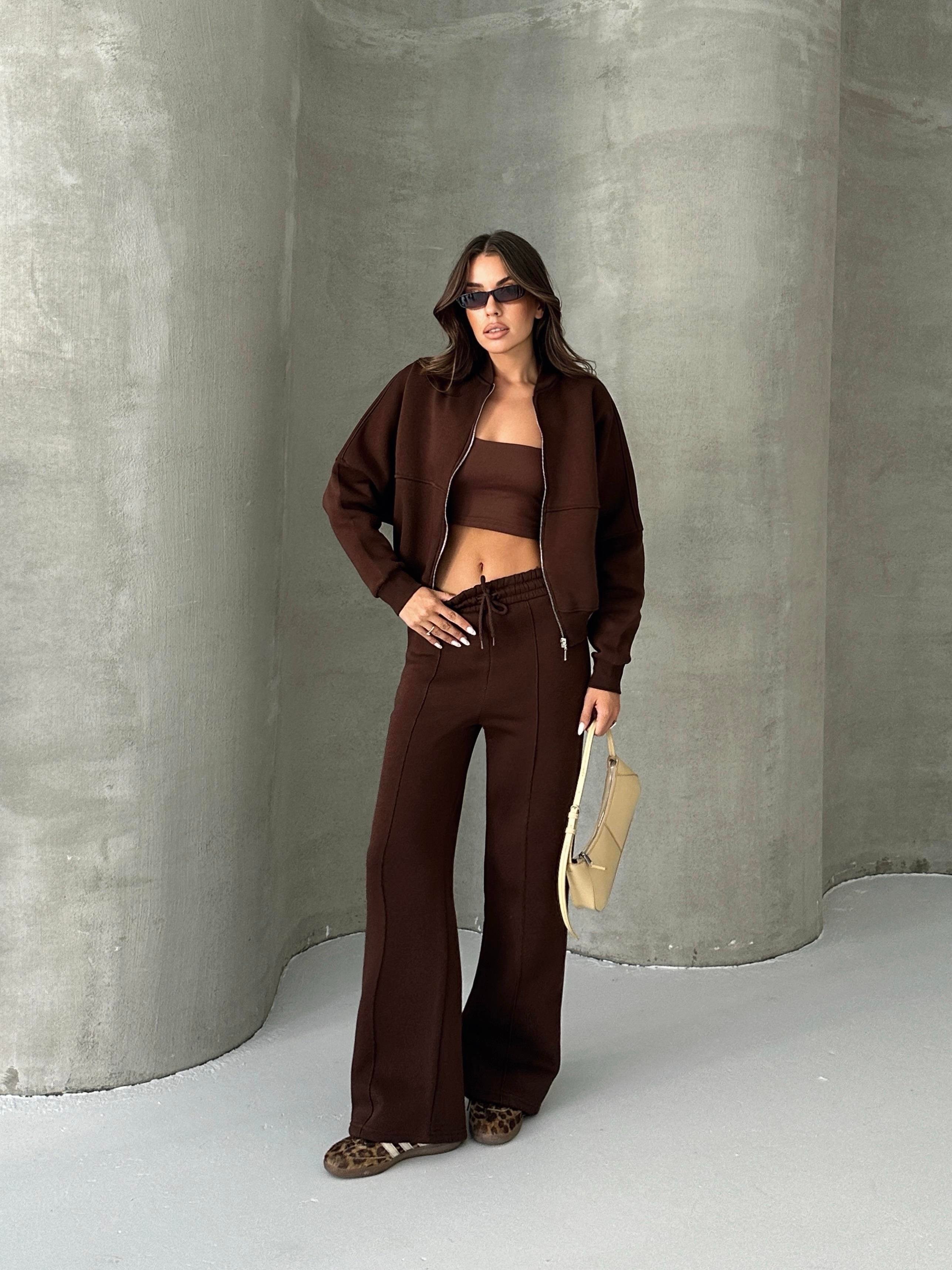 Çimalı Fermuar Detay Şardonlu Eşofman Takım