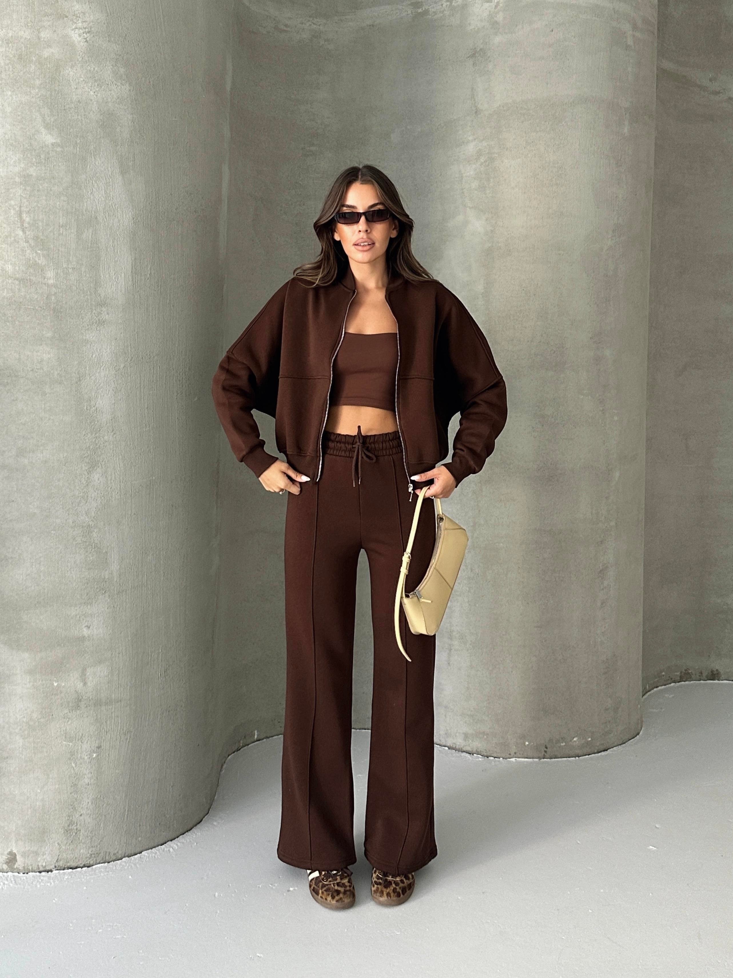 Çimalı Fermuar Detay Şardonlu Eşofman Takım