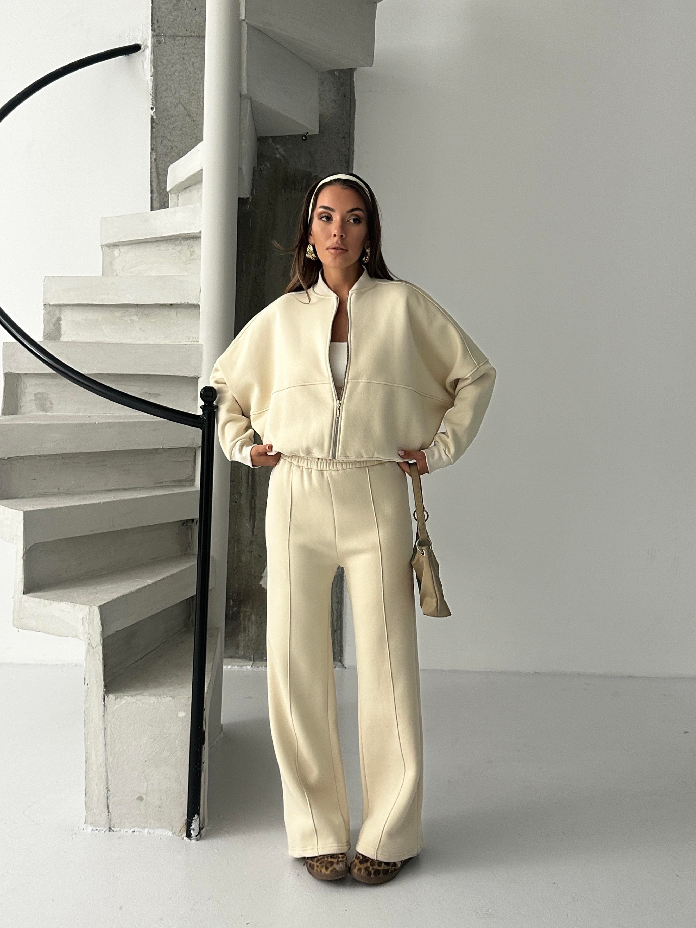 Çimalı Fermuar Detay Şardonlu Eşofman Takım