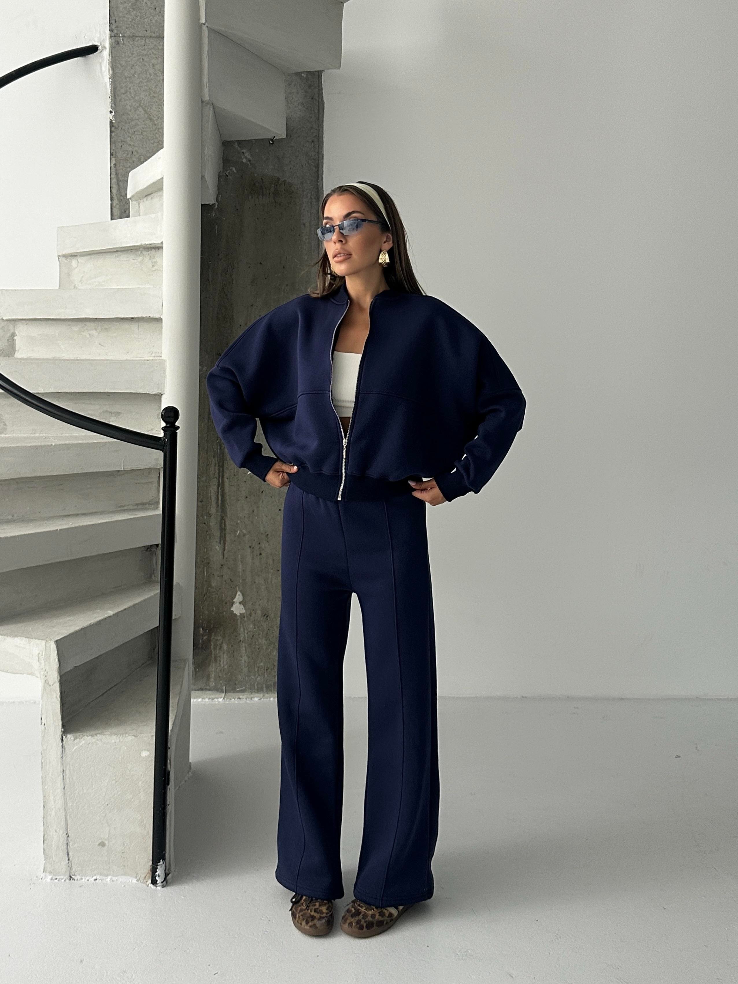 Çimalı Fermuar Detay Şardonlu Eşofman Takım