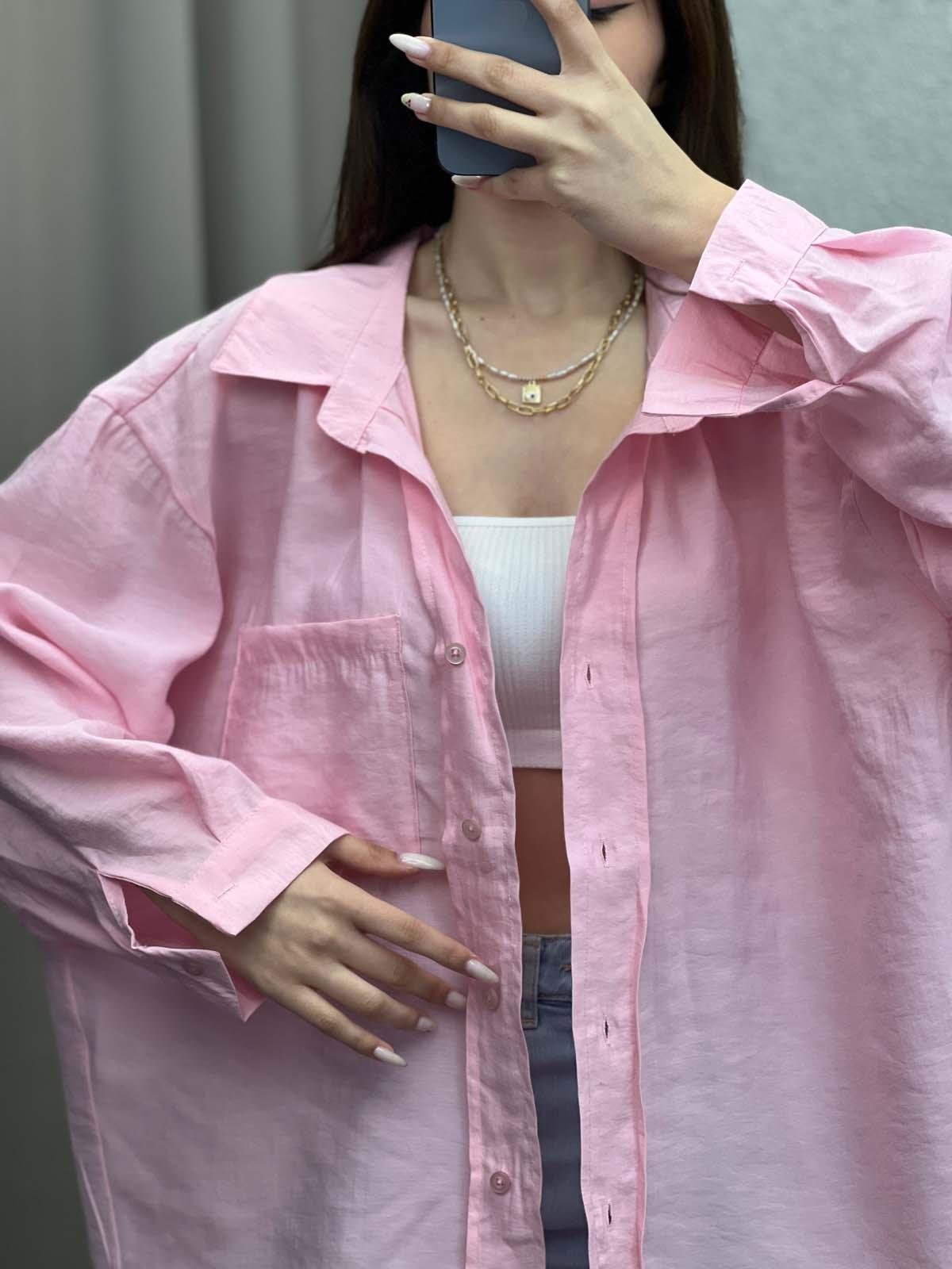 Davinci Pembe Tensel Gömlek