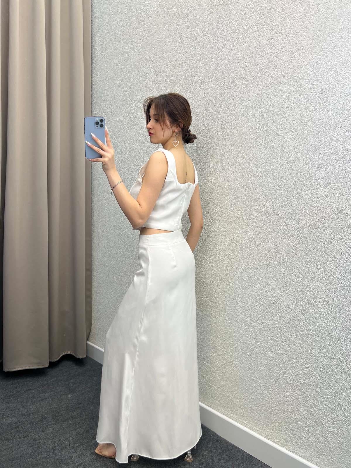 Domino Beyaz Saten İkili Takım