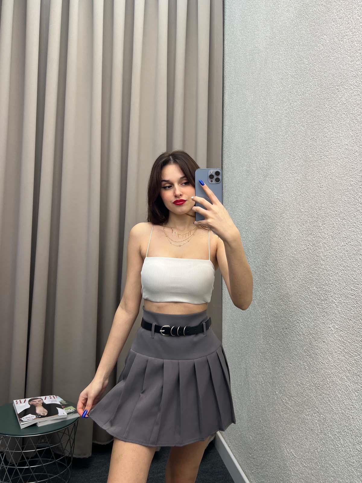 Enjoy Piliseli Füme Şort Etek