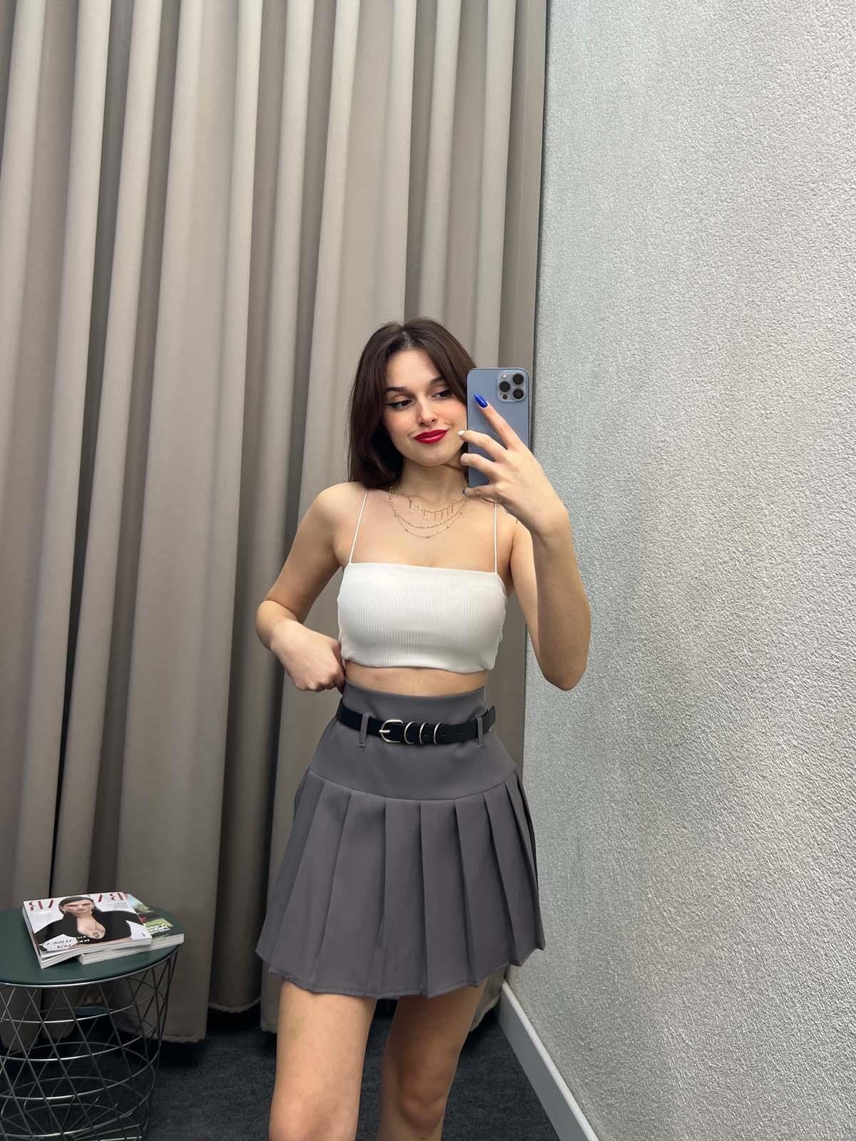 Enjoy Piliseli Füme Şort Etek