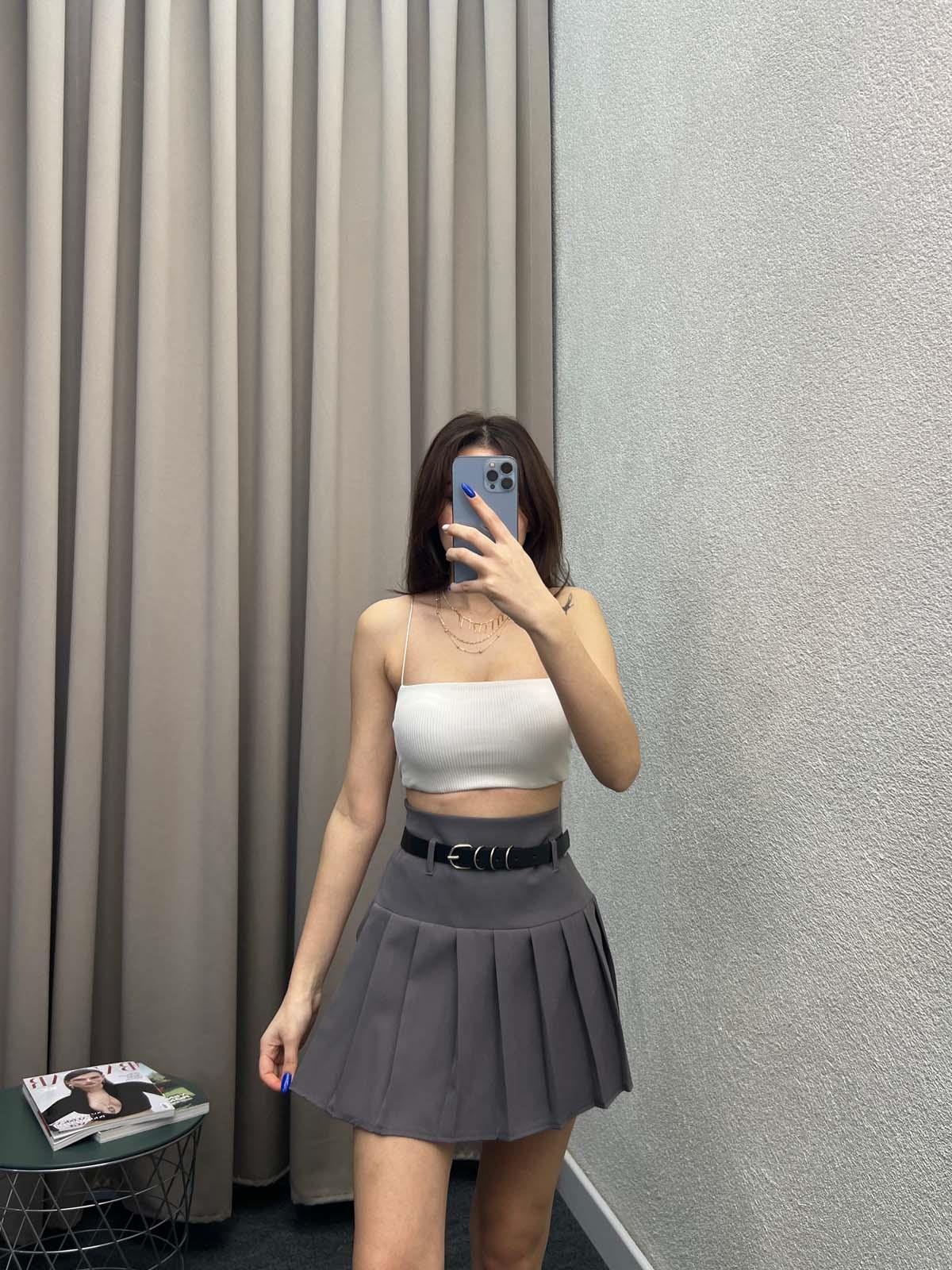 Enjoy Piliseli Füme Şort Etek