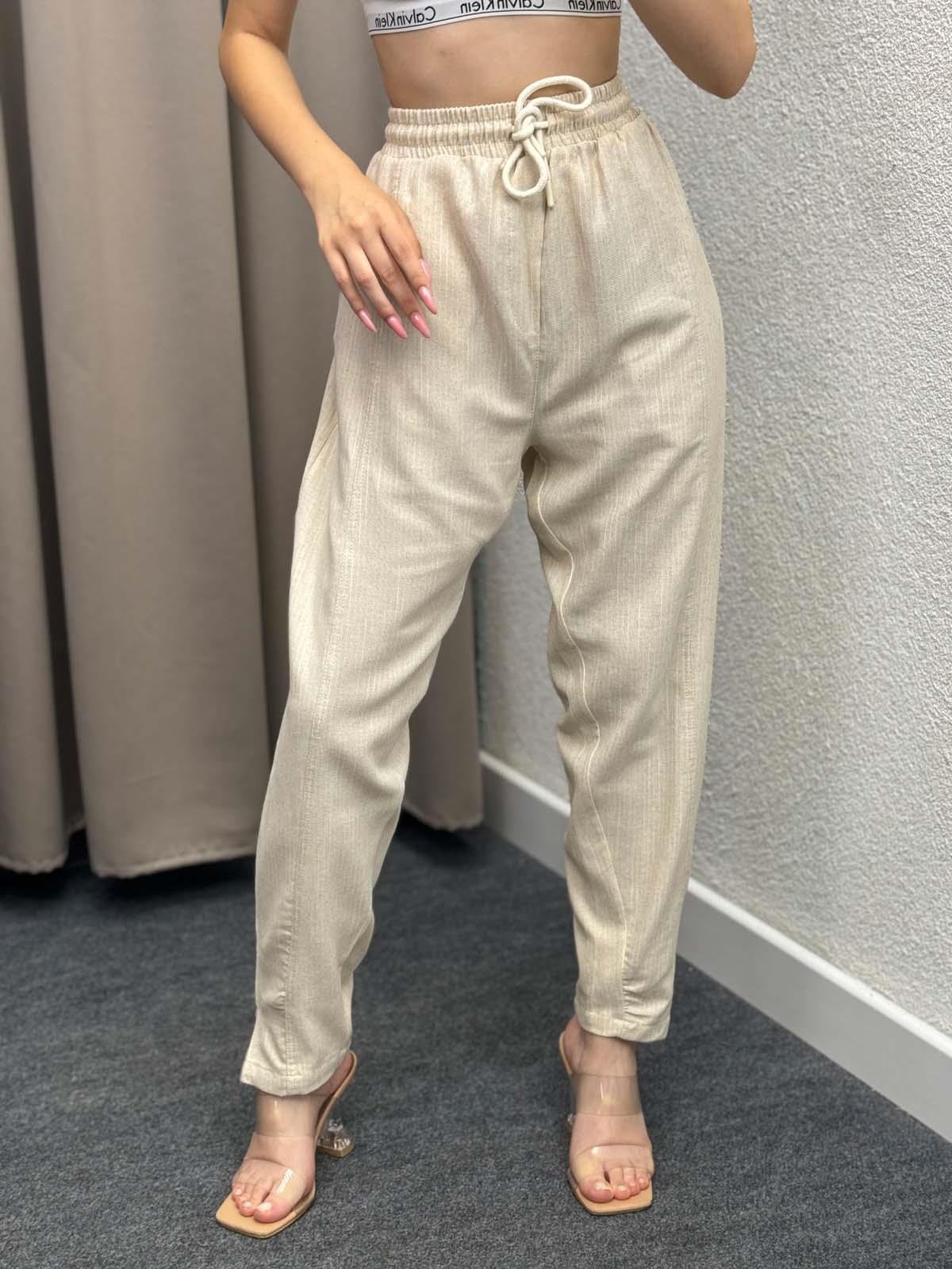 Flam Gabardin Keten Pantolon