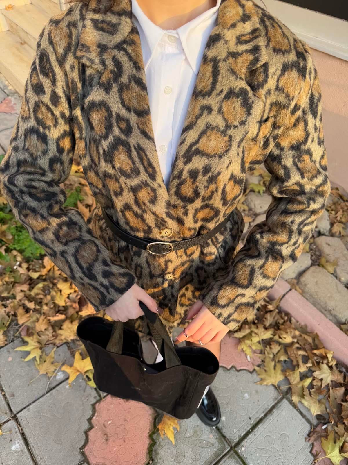 Flamenko Leopar Blazer Ceket