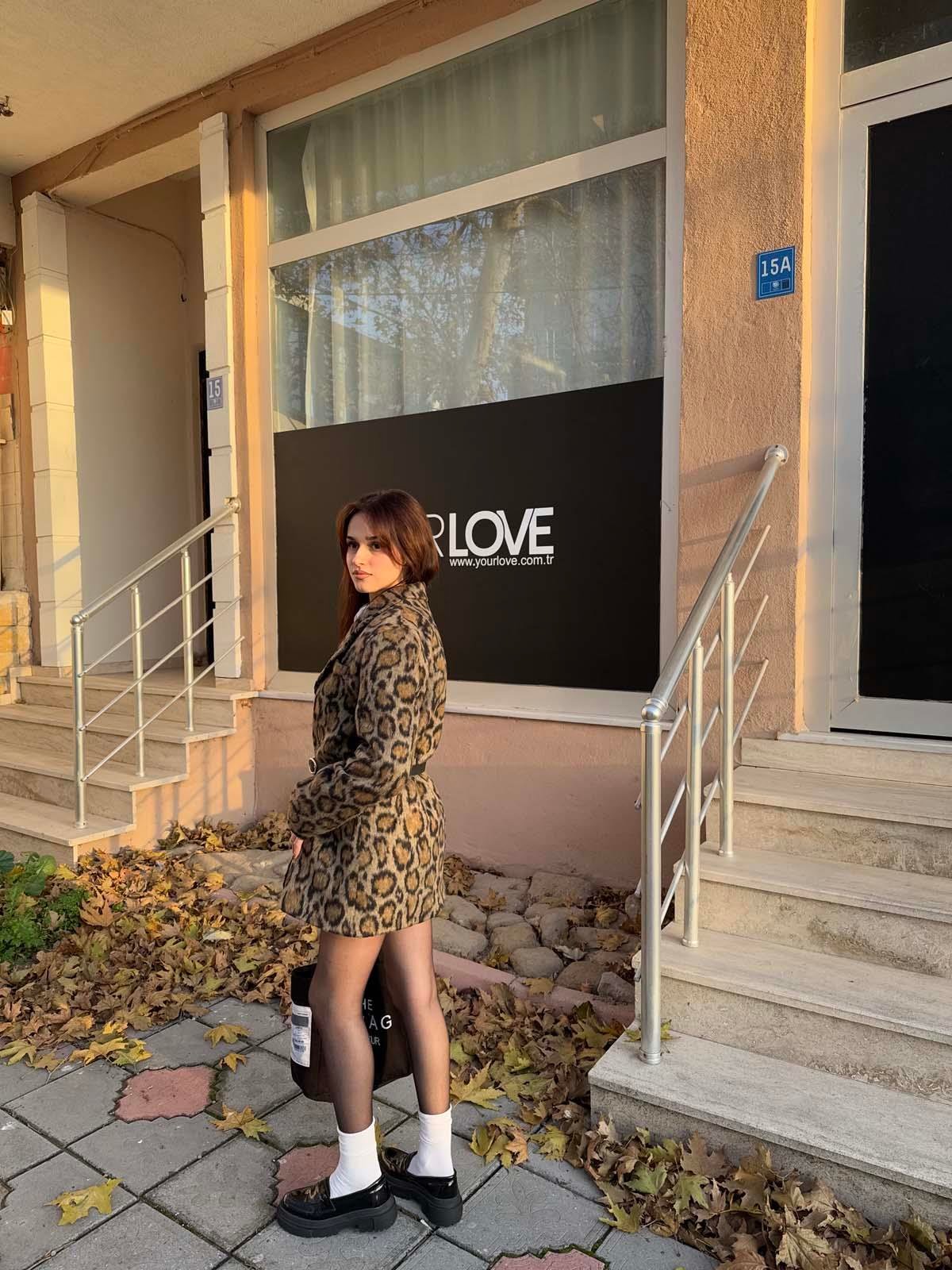 Flamenko Leopar Blazer Ceket