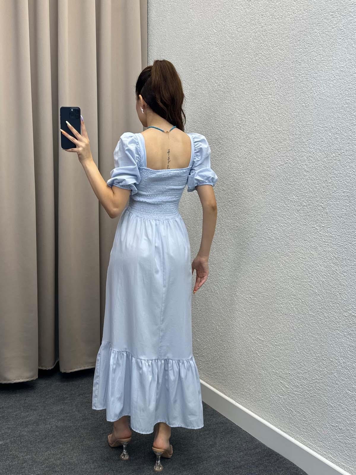 Foas Bebe Mavi Poplin Elbise