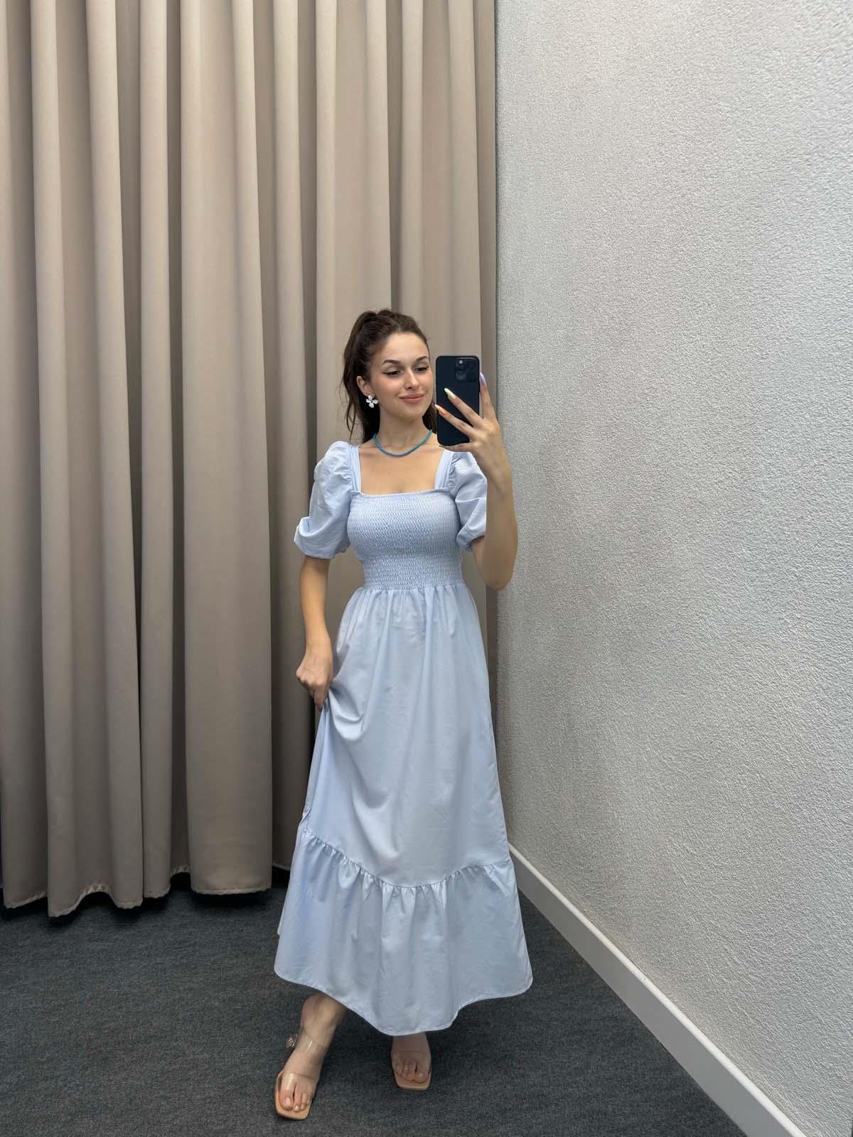 Foas Bebe Mavi Poplin Elbise