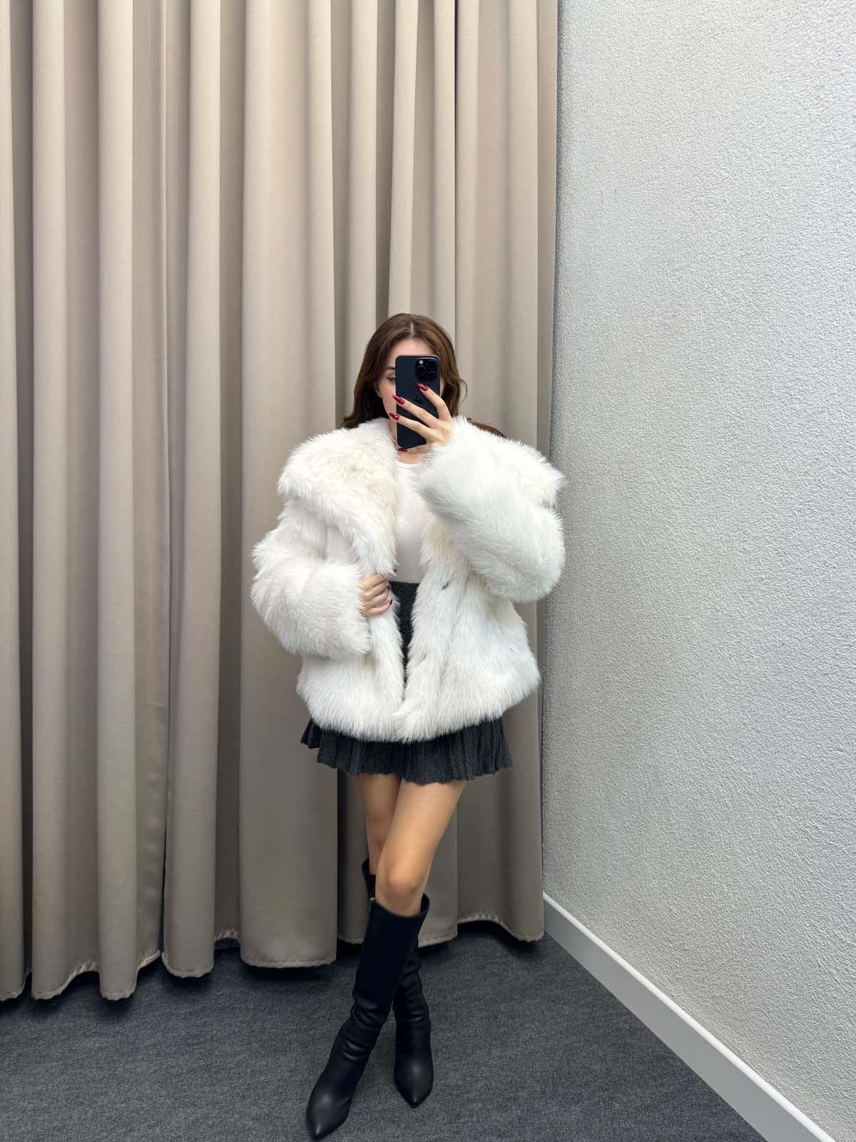 Foggia Şal Yaka Siyah Beyaz Ceket