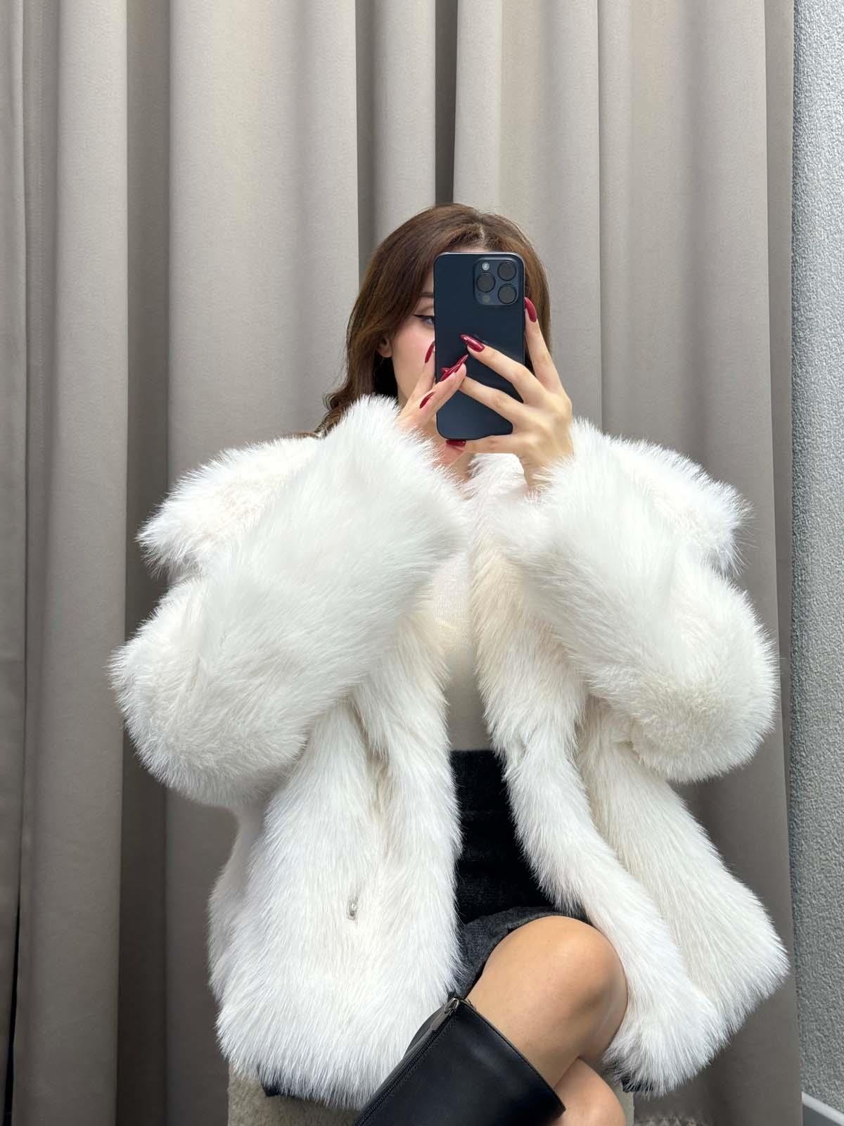 Foggia Şal Yaka Siyah Beyaz Ceket