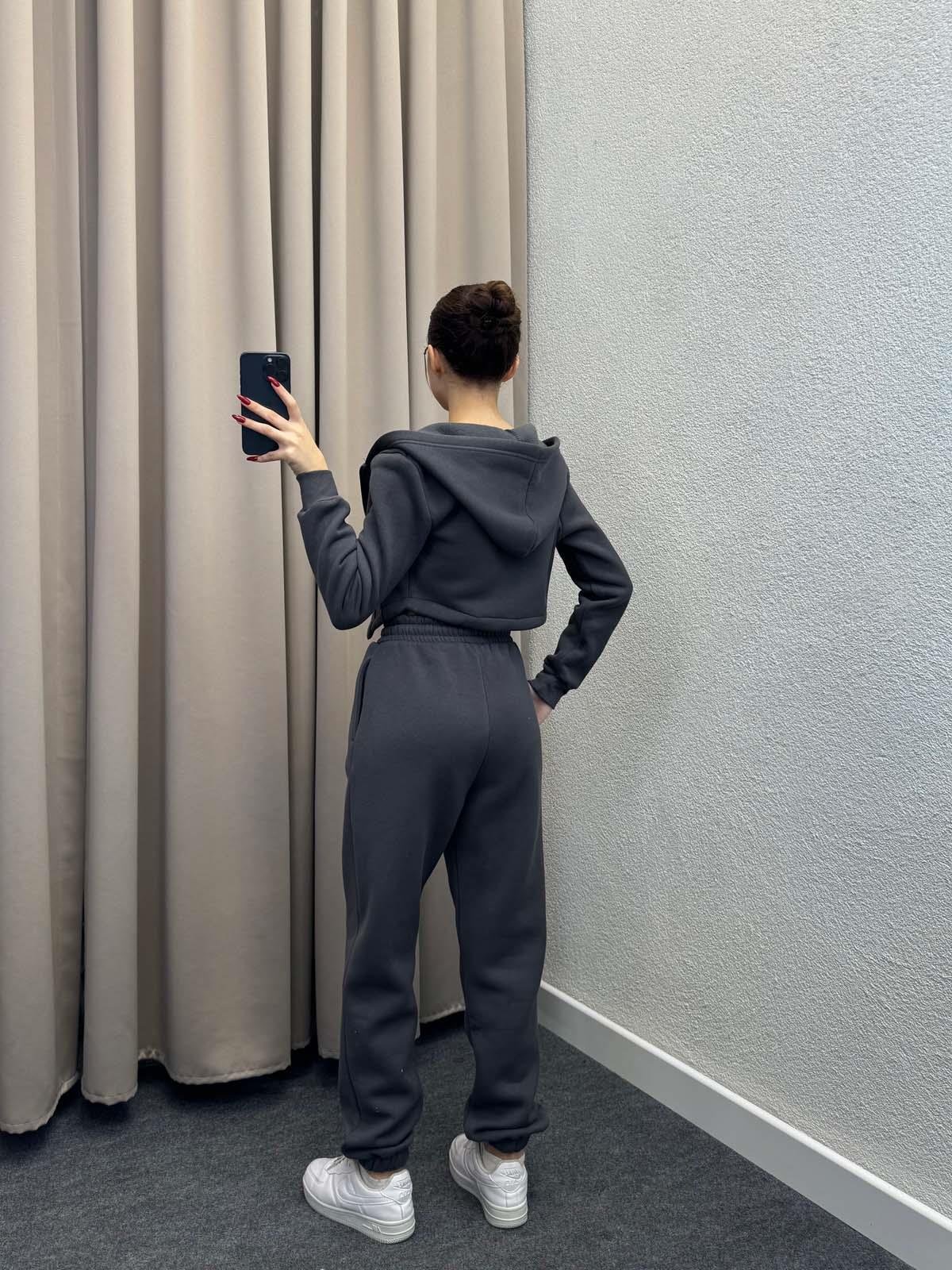 Girdle Üç İplik Şardonlu Füme Eşofman Takımı