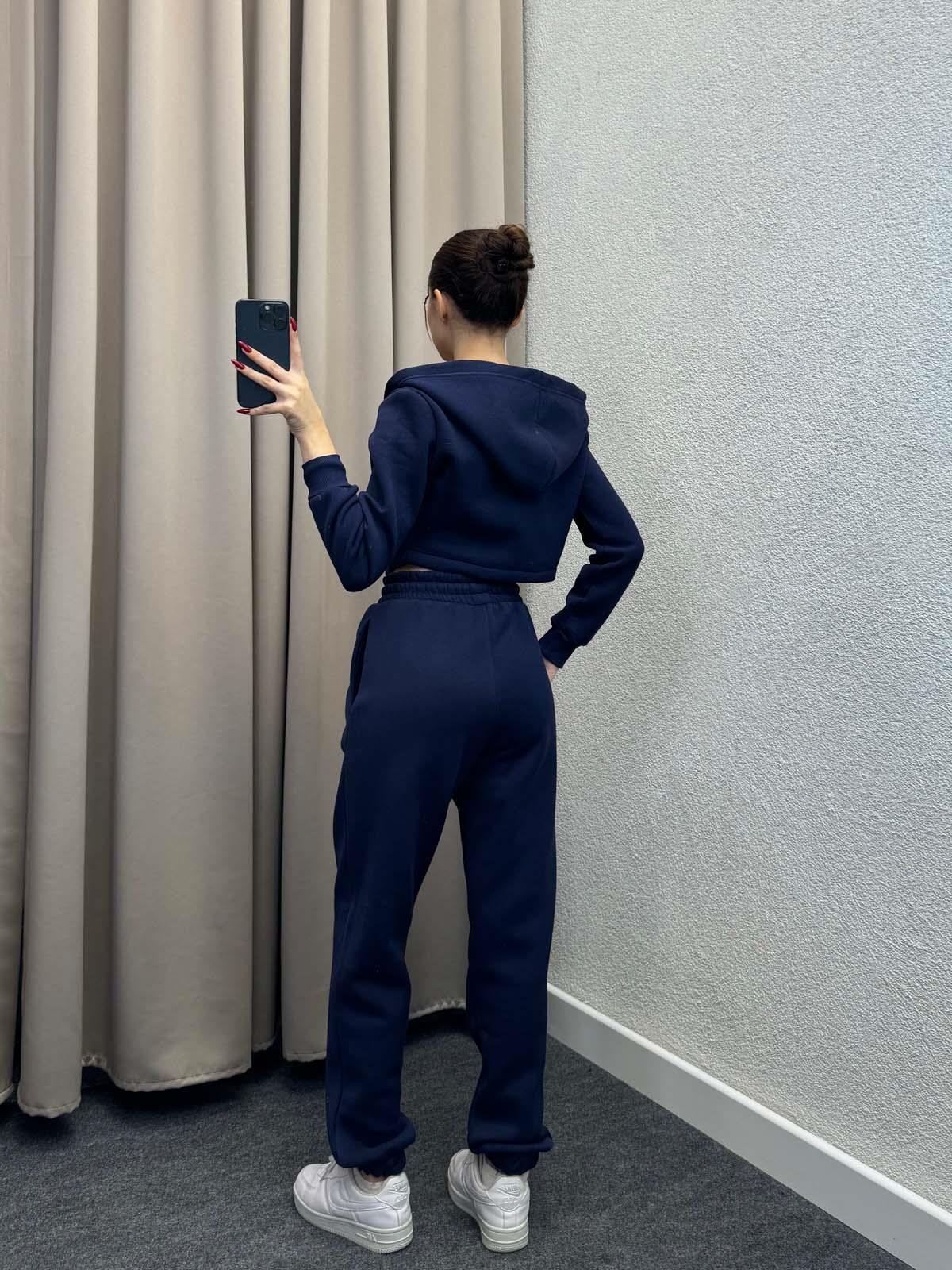 Girdle Üç İplik Şardonlu Lacivert Eşofman Takımı