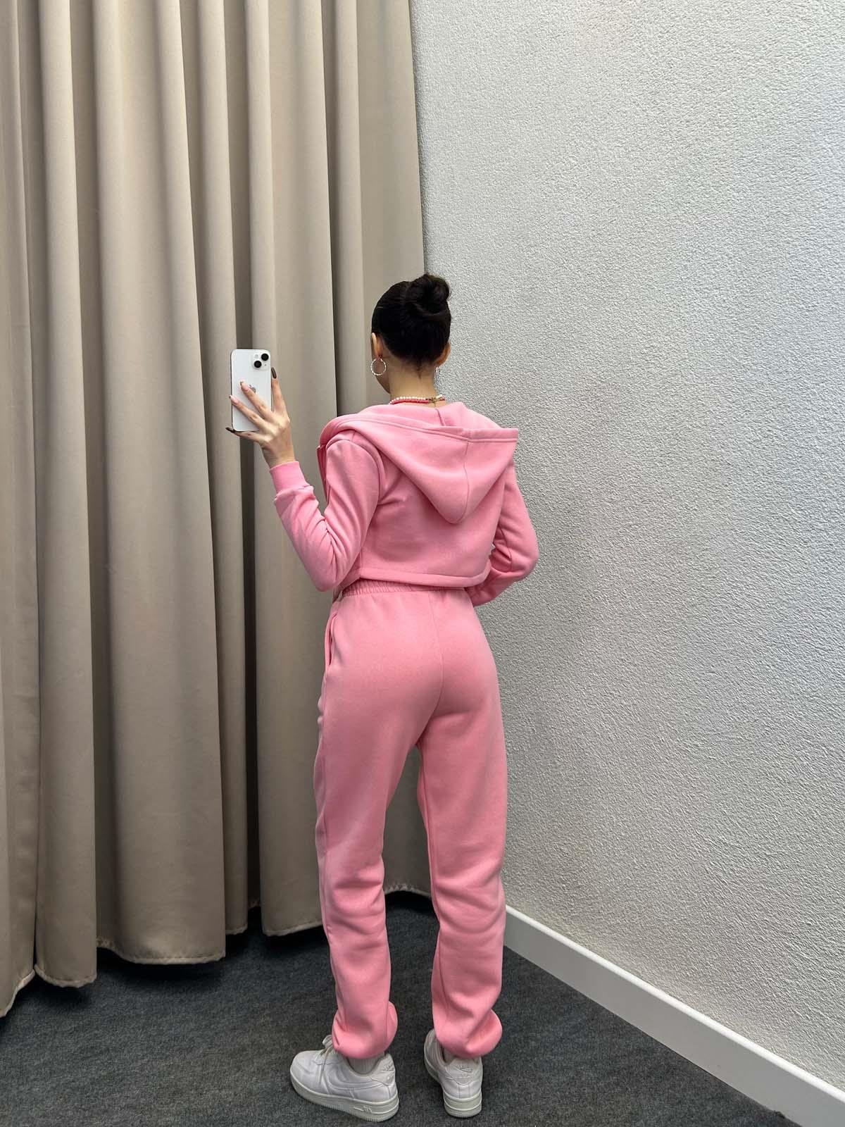 Girdle Üç İplik Şardonlu Pudra Eşofman Takımı