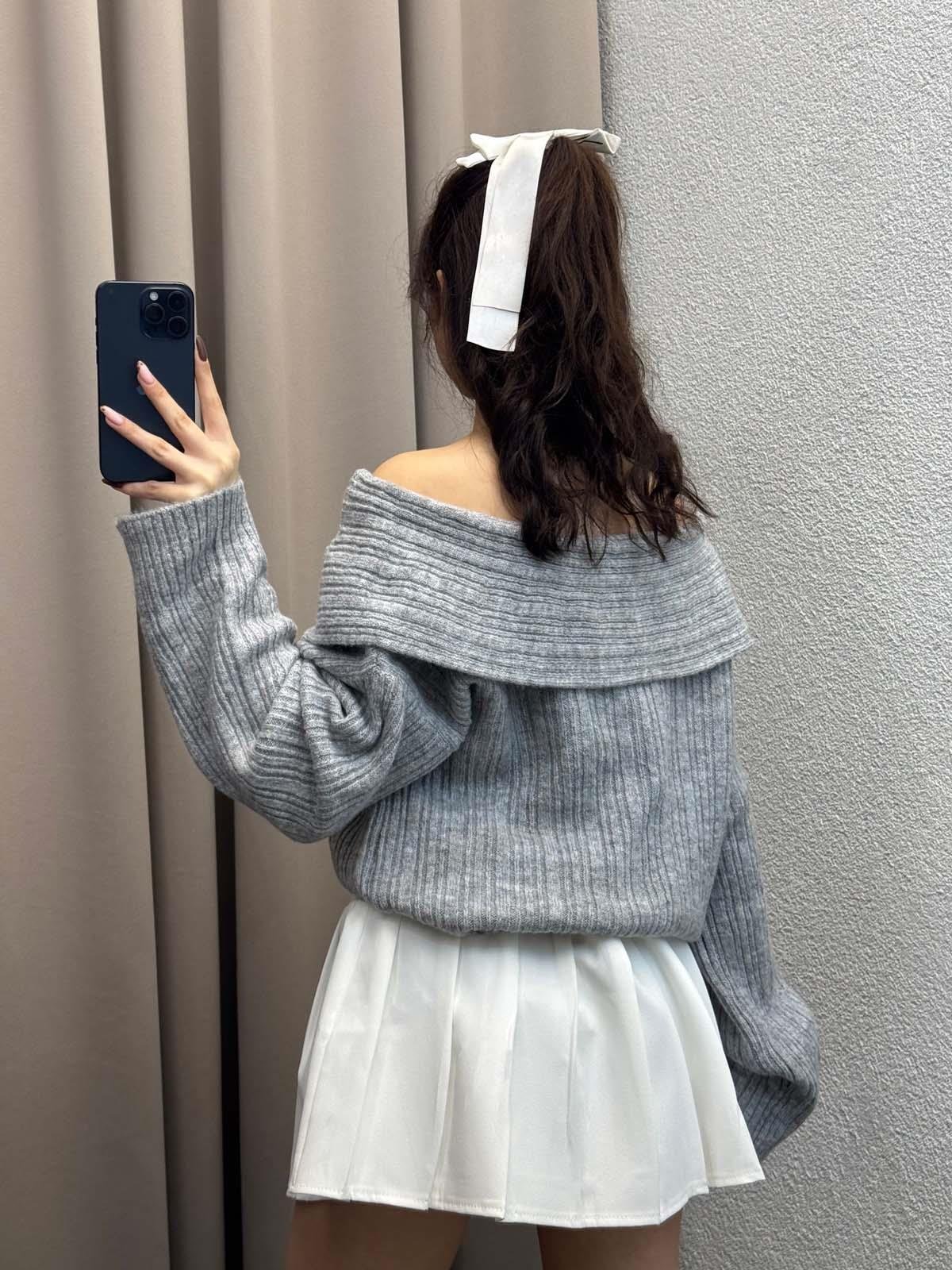 Gravity Gri Oversize Triko Kazak