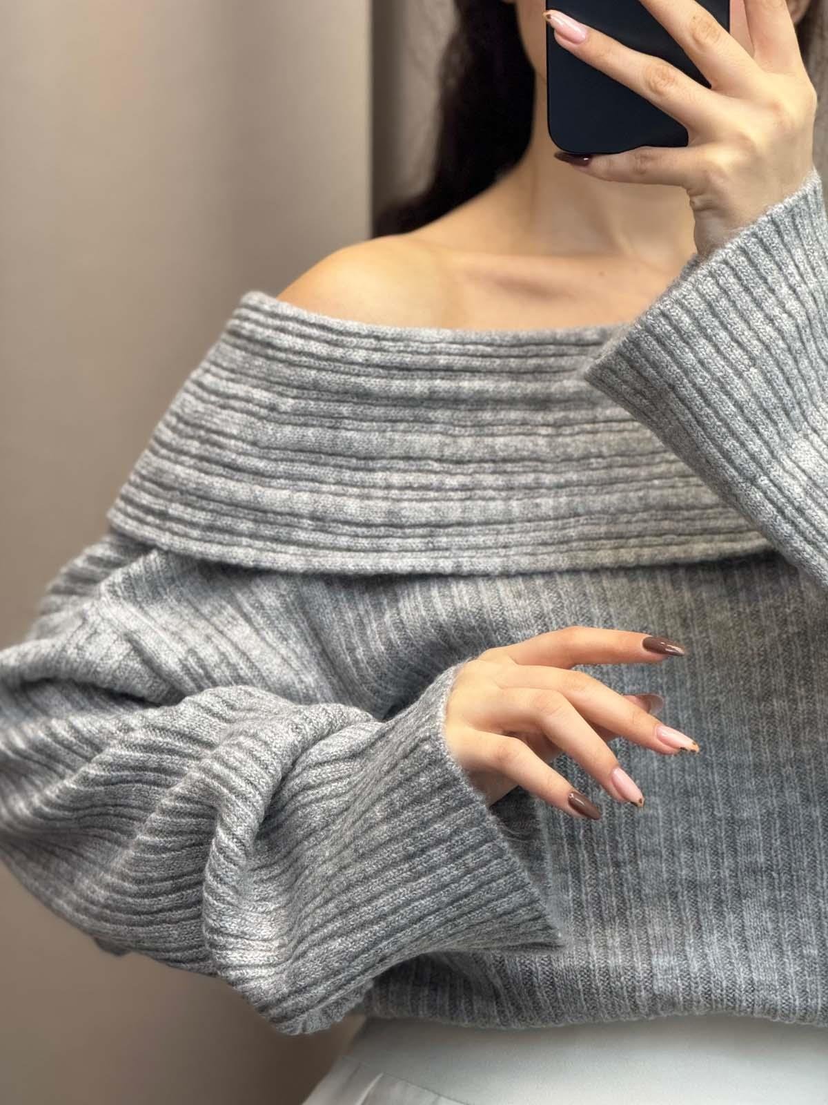 Gravity Gri Oversize Triko Kazak