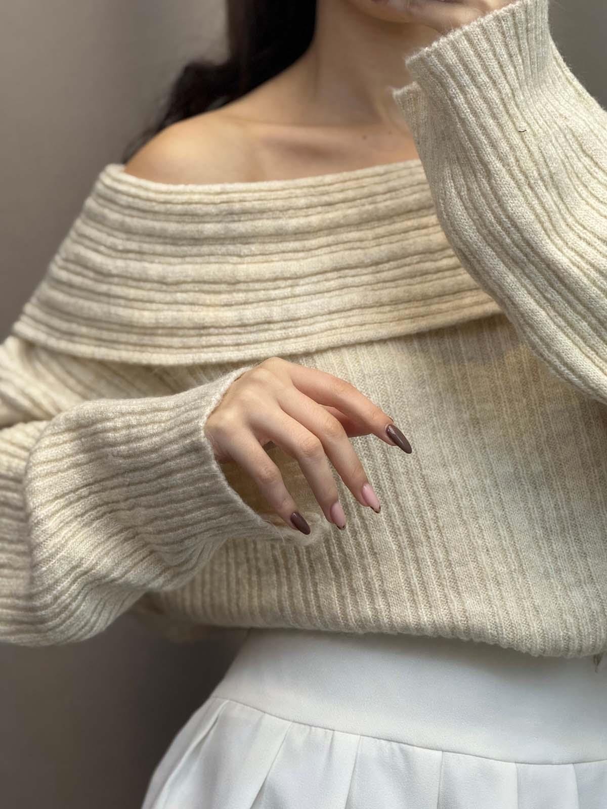 Gravity Krem Oversize Triko Kazak