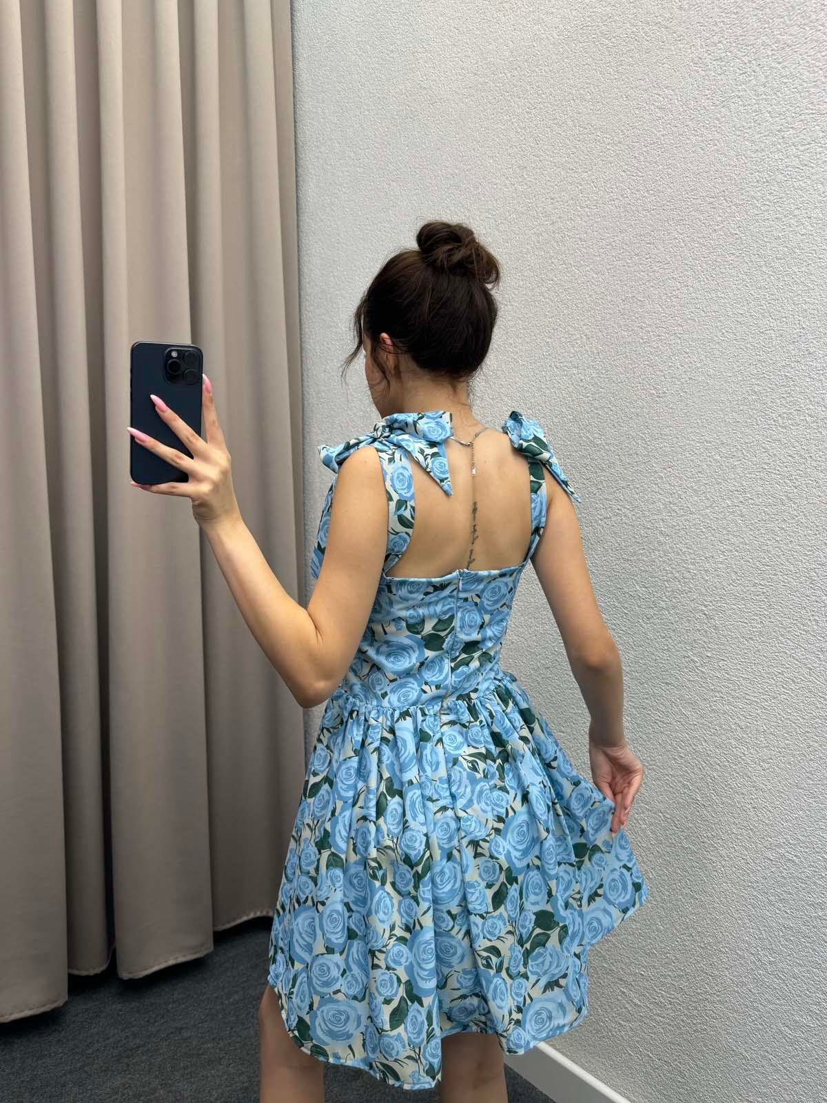 Güllü Mavi Bani Elbise