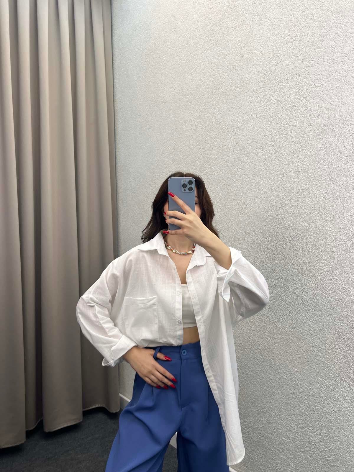 Ham Keten Beyaz Gömlek