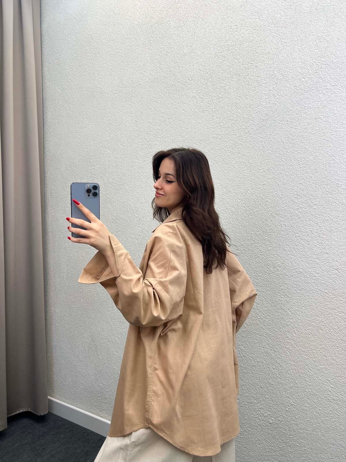 Ham Keten Krem Gömlek