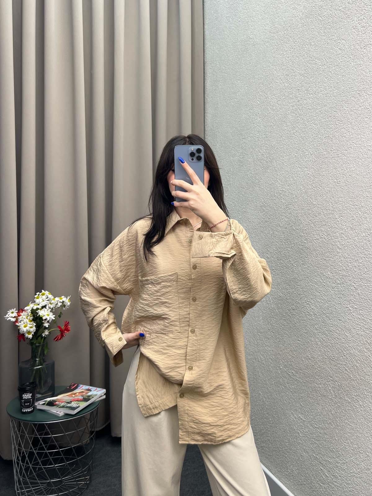 Hein Bej Krinkıl Kumaş Gömlek